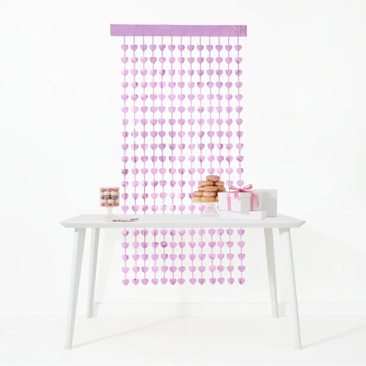 1 Pink Heart Foil Curtain, 1 of 6