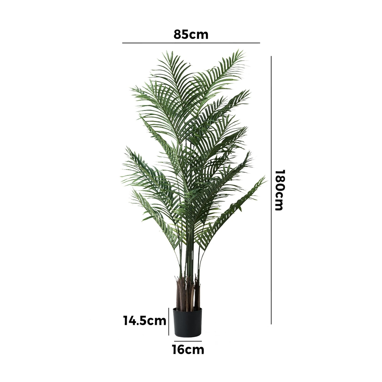 2 Livsip 180cm Artificial Palm Tree Lifelike Faux Potted Plant - Green, 2 of 10