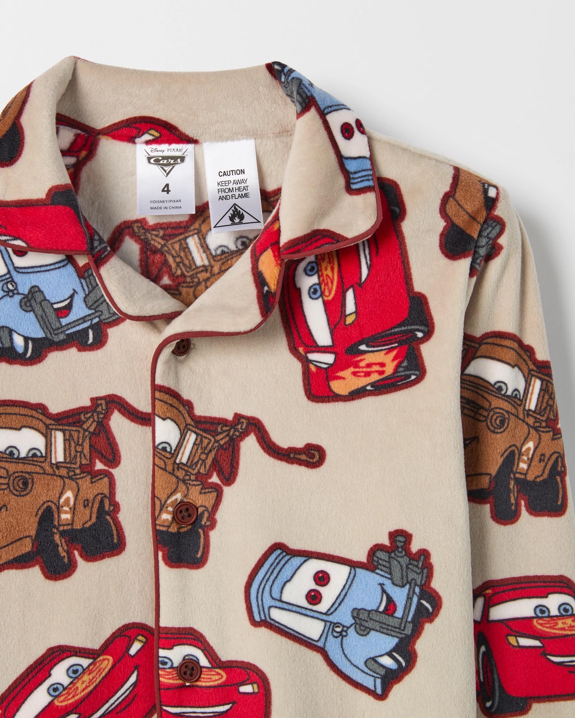 6 Disney Cars Younger Boys Button Through Fleece Pyjama Set CARS, 6 of 7