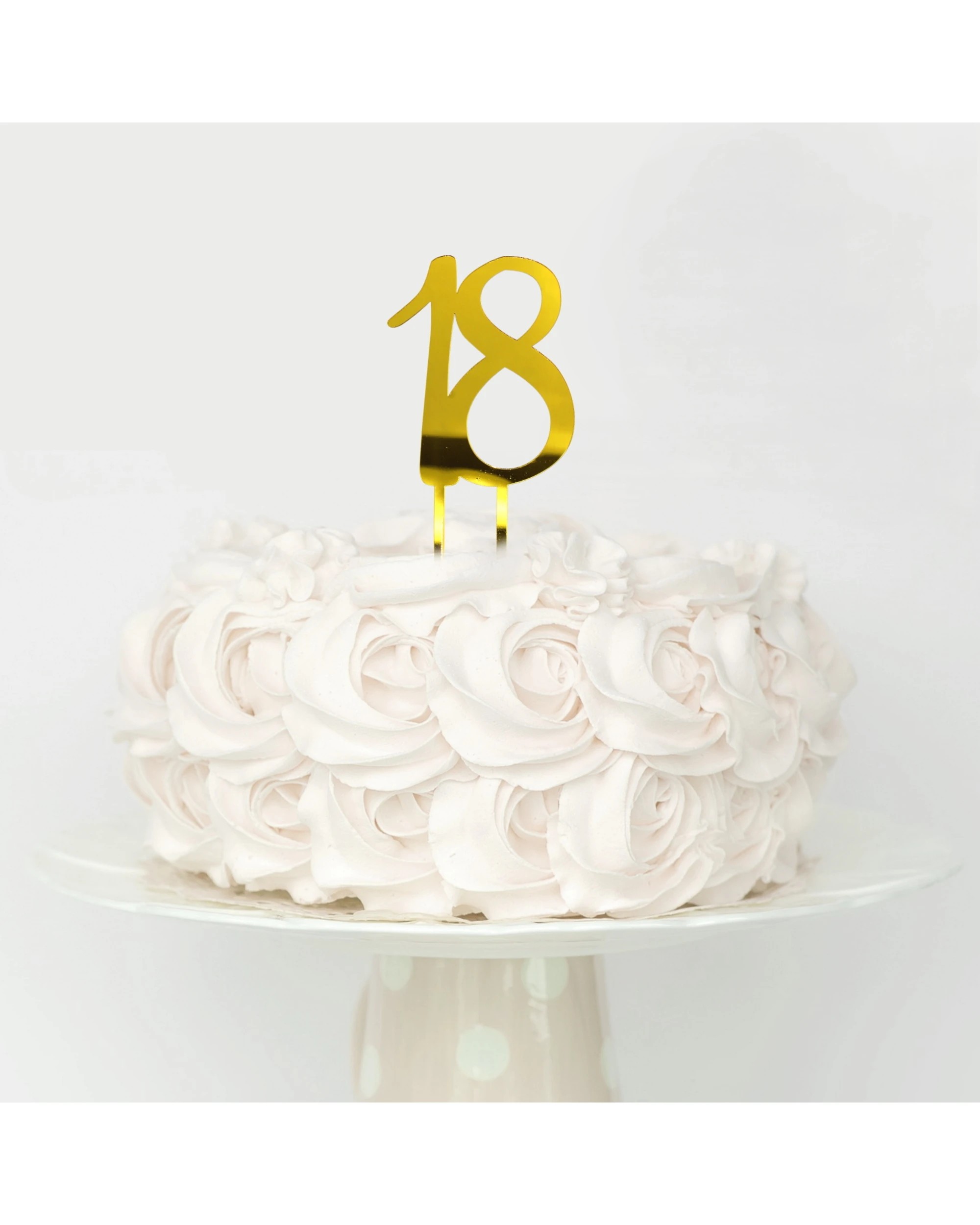 2 JD Party 18 Mirror Cake Topper - Gold, 2 of 2