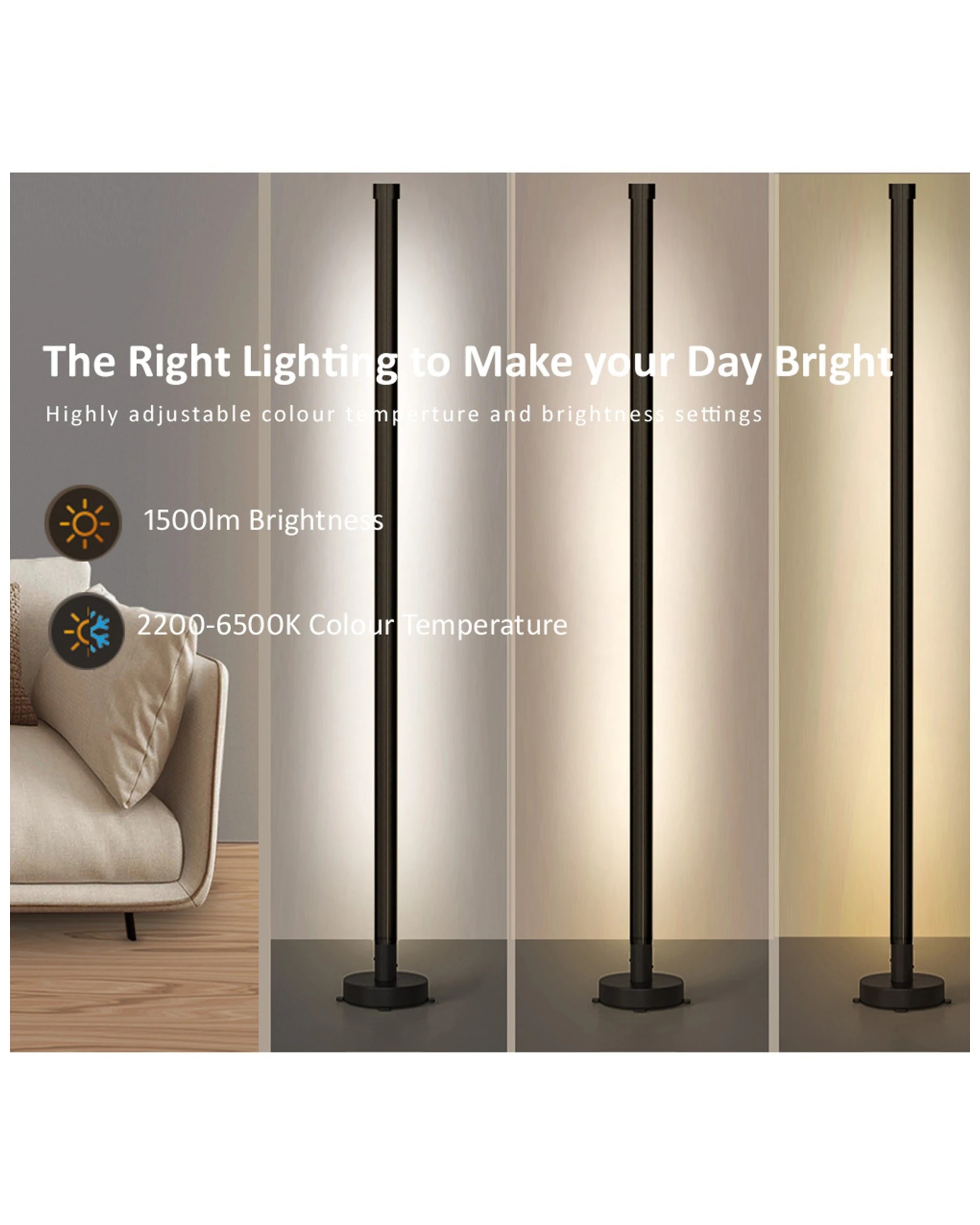 6 Sansai Smart Rgb/white Corner Led Light/lamp 1.56m Home Decor/lighting - Multi, 6 of 9