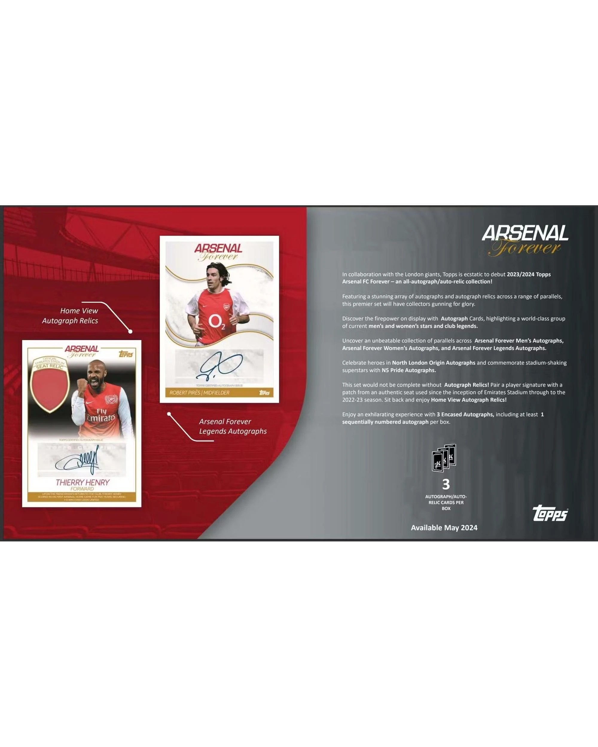3 Topps 2023 / 2024 Arsenal FC Forever Soccer Hobby Box, 3 of 6