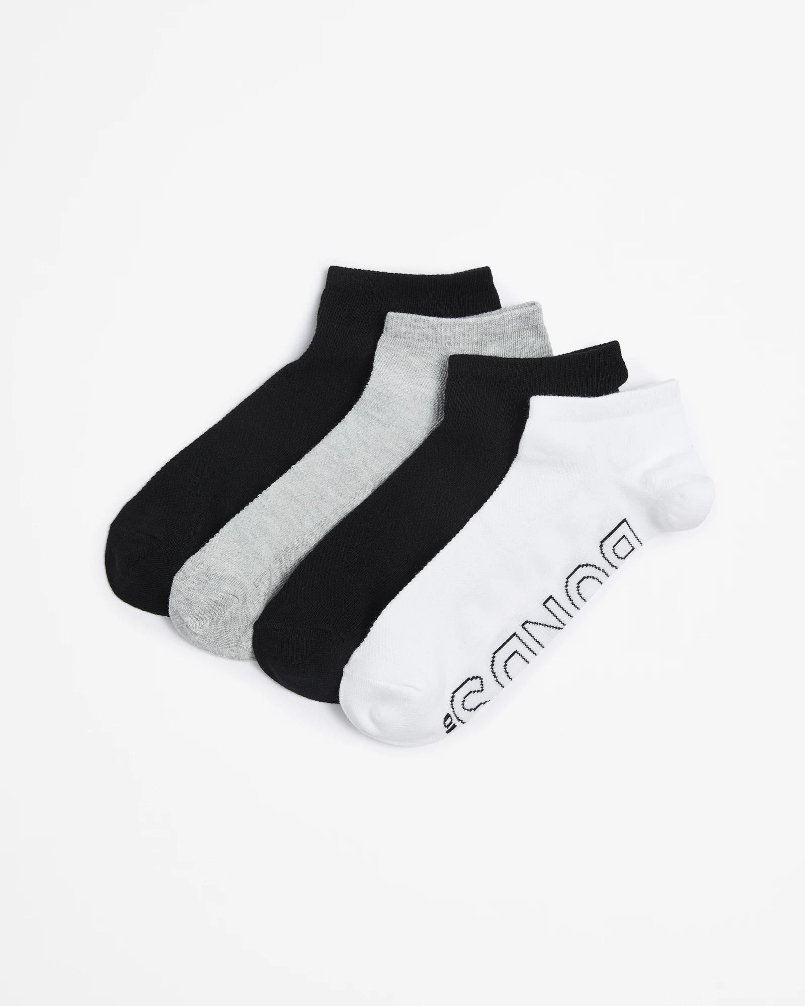 1 Australian Cotton 4 Pack Trainer Low Cut Socks - Bonds WHITE / GREY / BLACK, 1 of 3