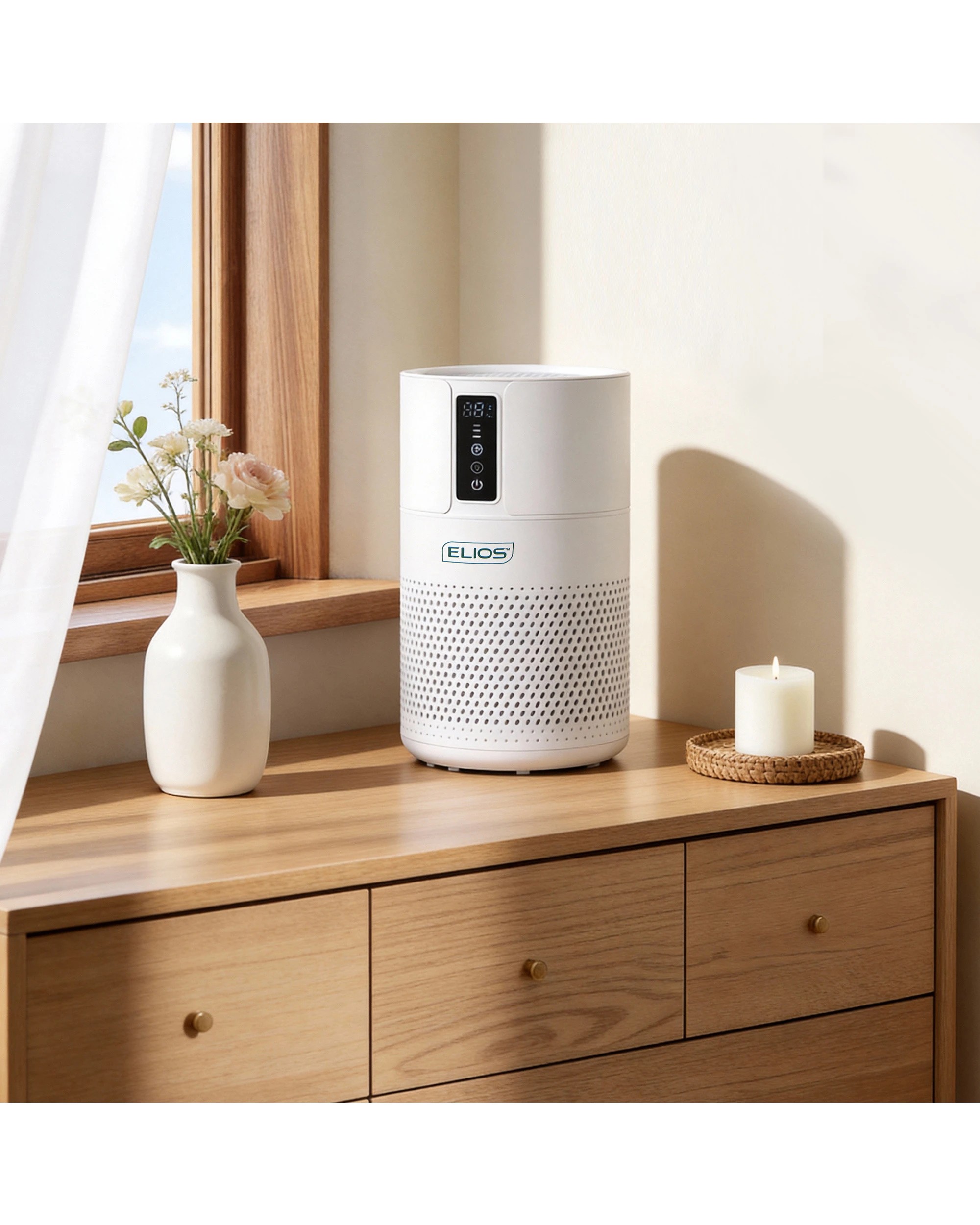 2 Elios Active Carbon HEPA Air Purifier 28cm EL-AP-0010 - White, 2 of 10