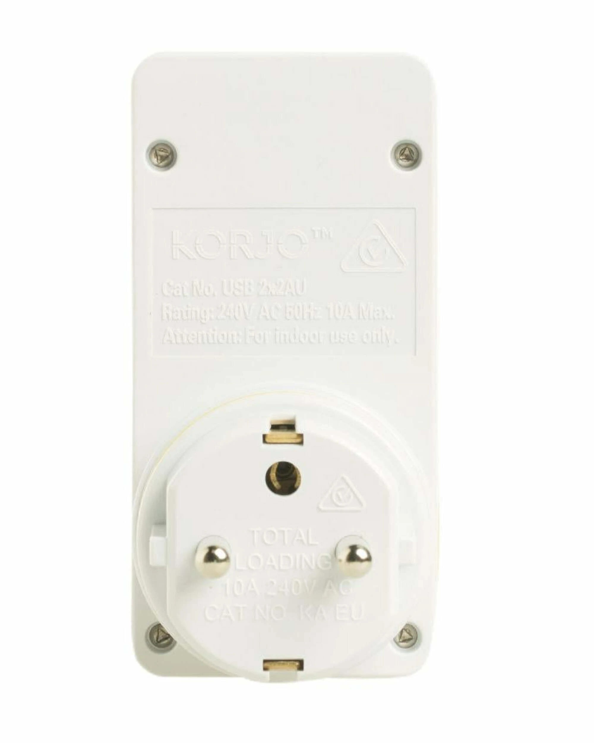 5 Korjo Travel Adaptor Plug with 2 x USB - Aus to Europe - White, 5 of 5
