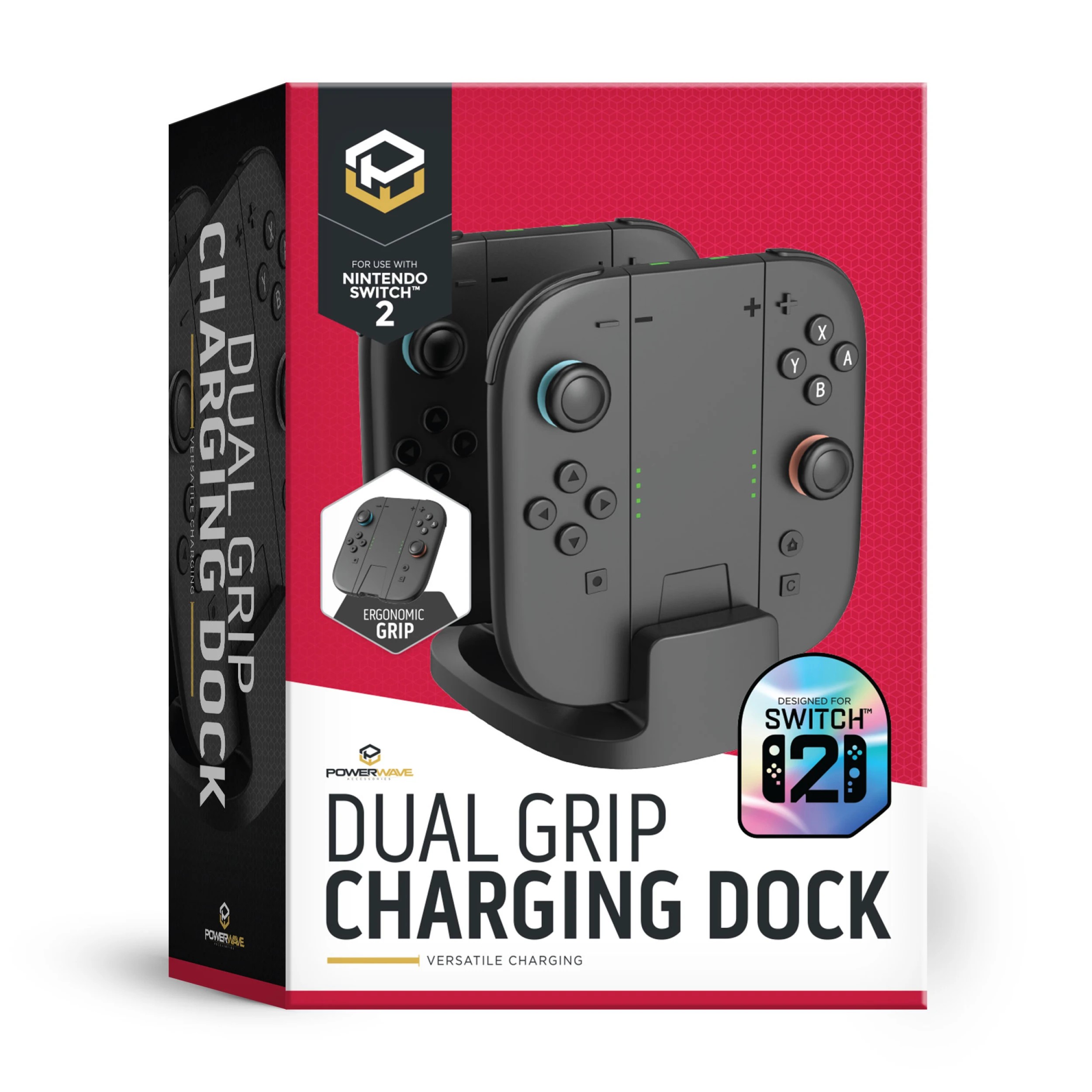 1 Powerwave Compact Dual Charging Stand - Nintendo Switch 2 - Black, 1 of 9