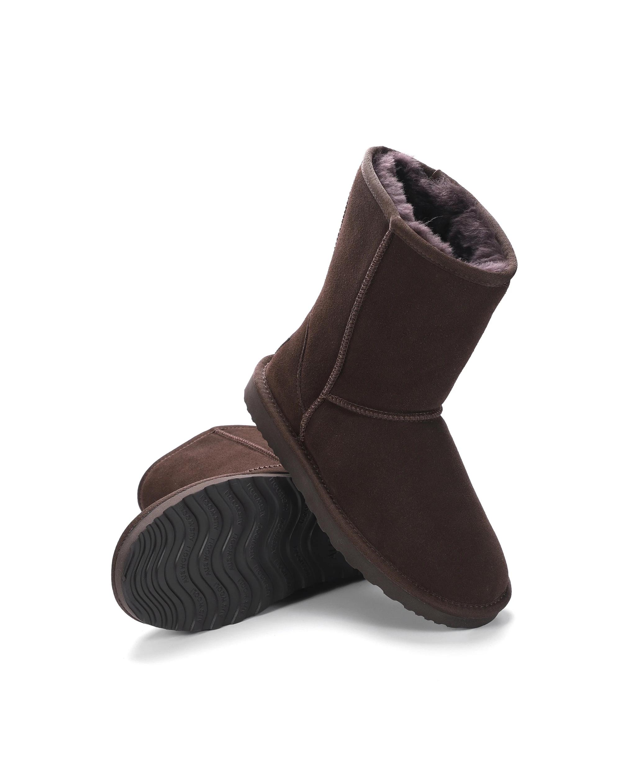 6 AUS WOOLI Premium Signature Mid-Calf Sheepskin UGGs CHOCOLATE, 6 of 6