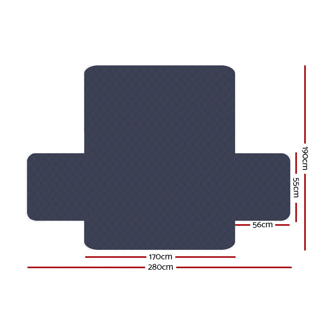 2 Artiss Sofa Cover Couch Covers 3 Seater Quilted Dark - Grey, 2 of 7