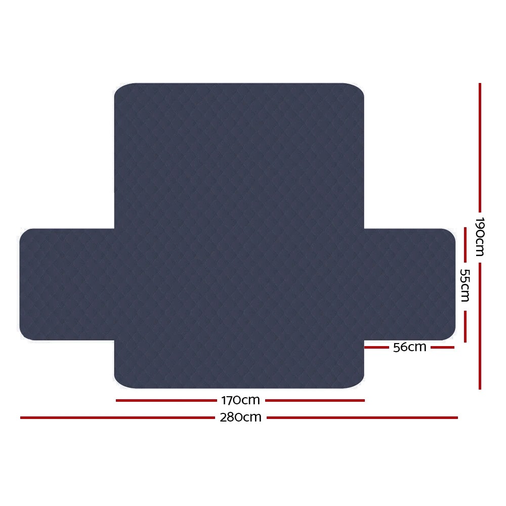 2 Artiss Sofa Cover Couch Covers 3 Seater Quilted Dark - Grey, 2 of 6