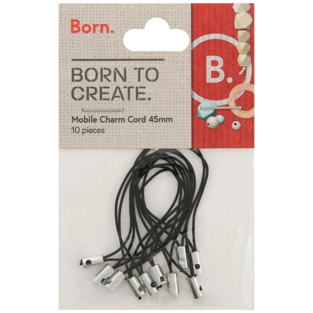 1 Born Mobile Charm Cord 10 Pieces Black, 1 of 2