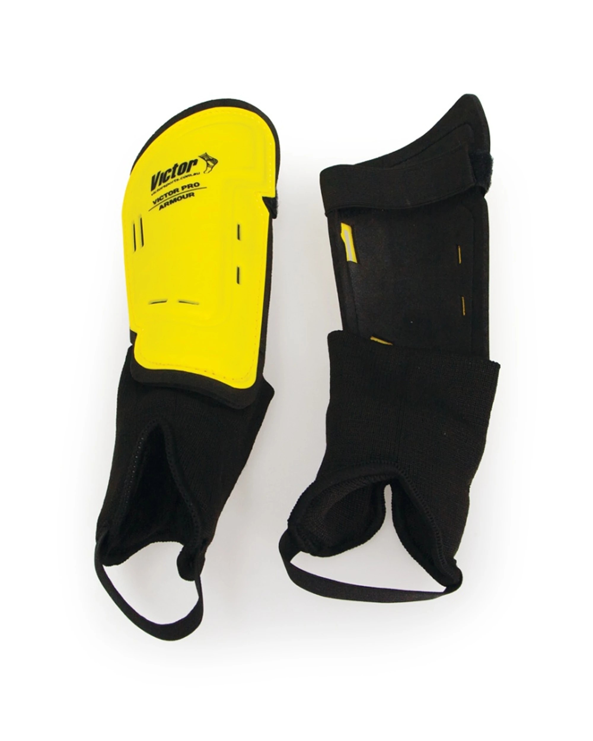 2 Victor Sports Pro Armour Shin Guards Ankle Protection Pair Medium - Yellow, 2 of 2