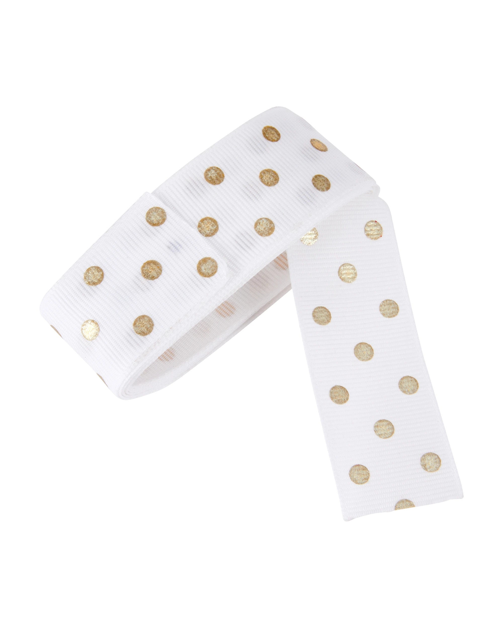 4 2 Piece Fabric Bow and Ribbon Set - Gold Dot, 4 of 4