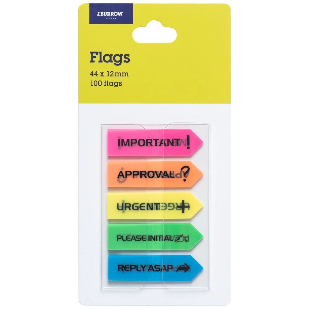 1 J.Burrows Mini Printed Flags 12x44mm Assorted 5 Pack, 1 of 5