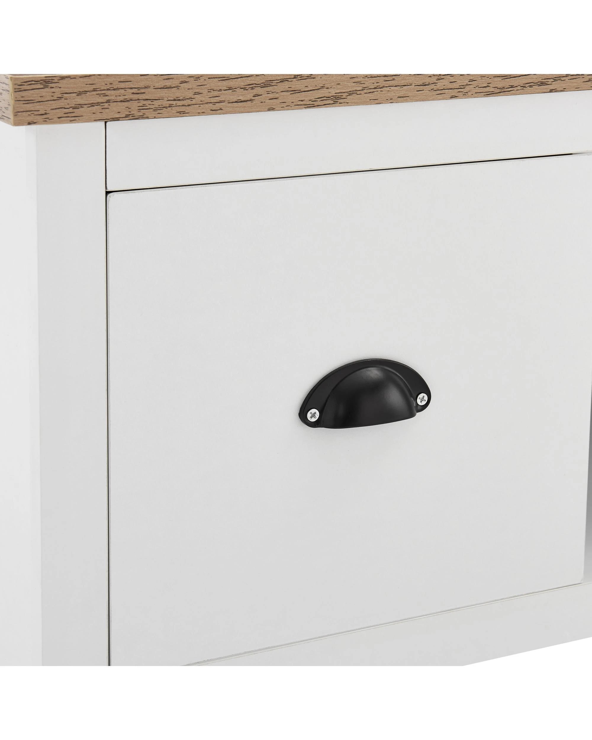 5 Kodu Entertainment Hamptons Unit TV Cabinet TV Stand 120cm 2 Drawers White and Oak, 5 of 6