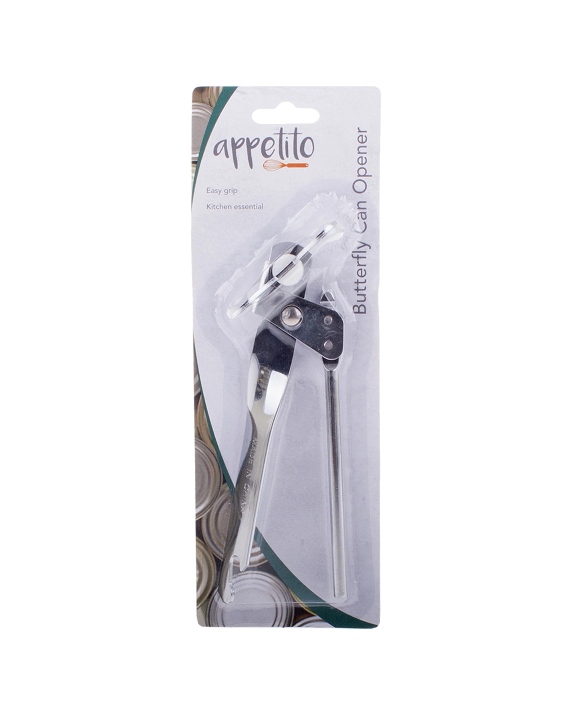 2 Appetito Butterfly Can Opener Easy Grip Kitchen Essential Home Cooking - Silver, 2 of 2