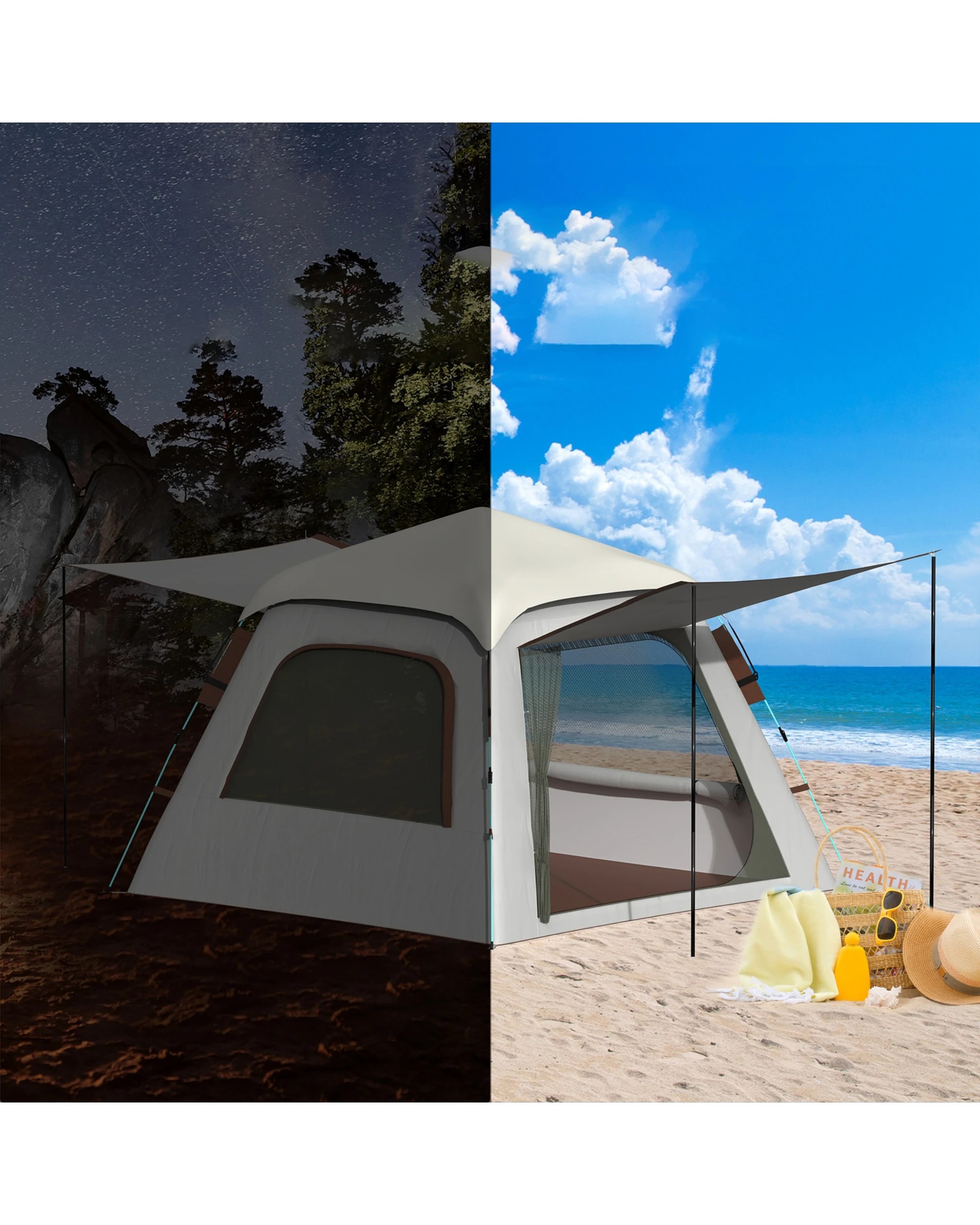 6 Advwin Pop-Up Camping Tent 4-5 Person Portable Outdoor, 6 of 8