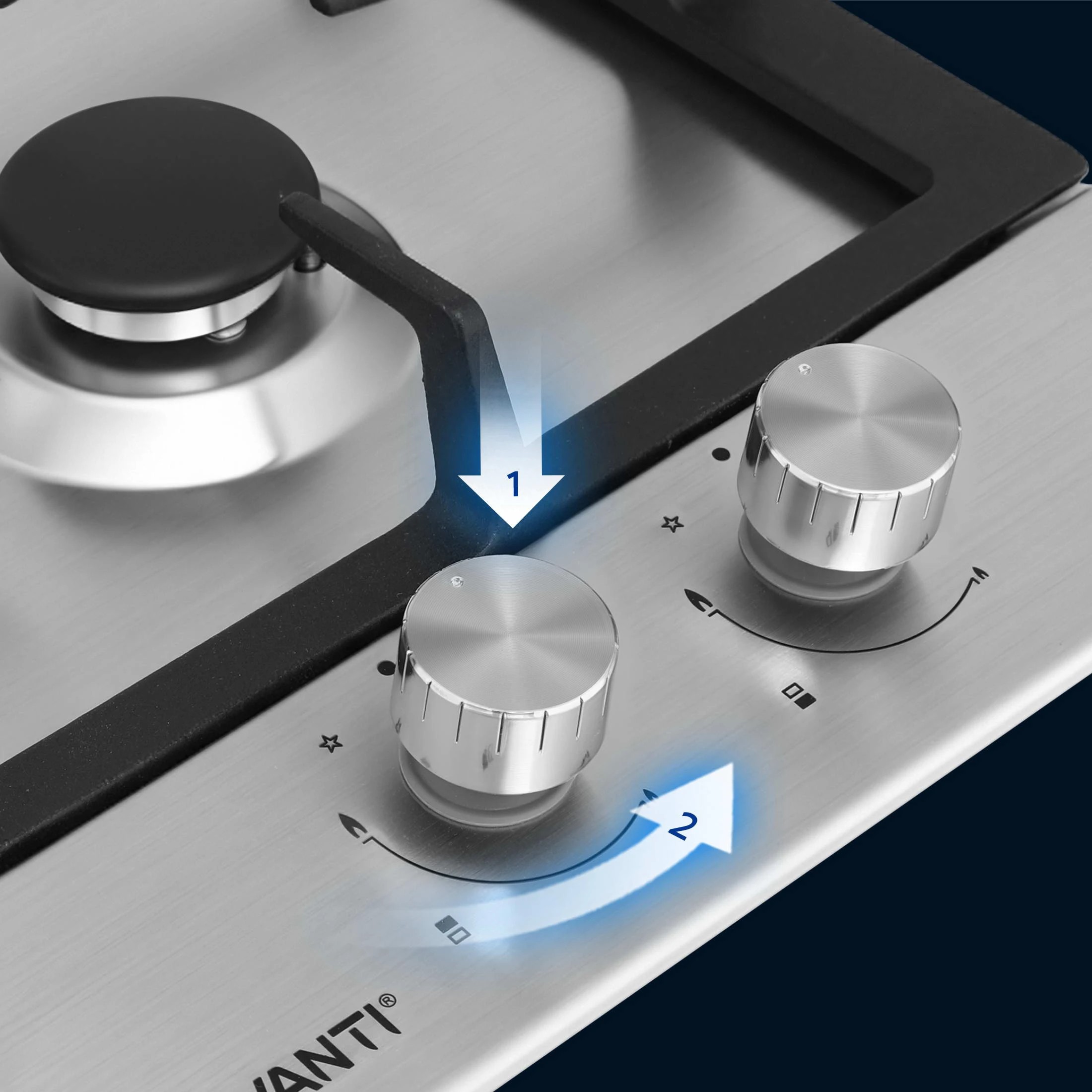 9 Devanti Gas Cooktop 30cm 2 Burner - Silver, 9 of 10
