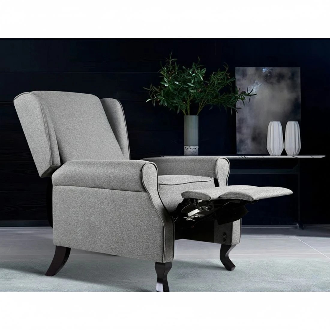 4 Artiss Recliner Armchair  Fabric Domini - Grey, 4 of 6