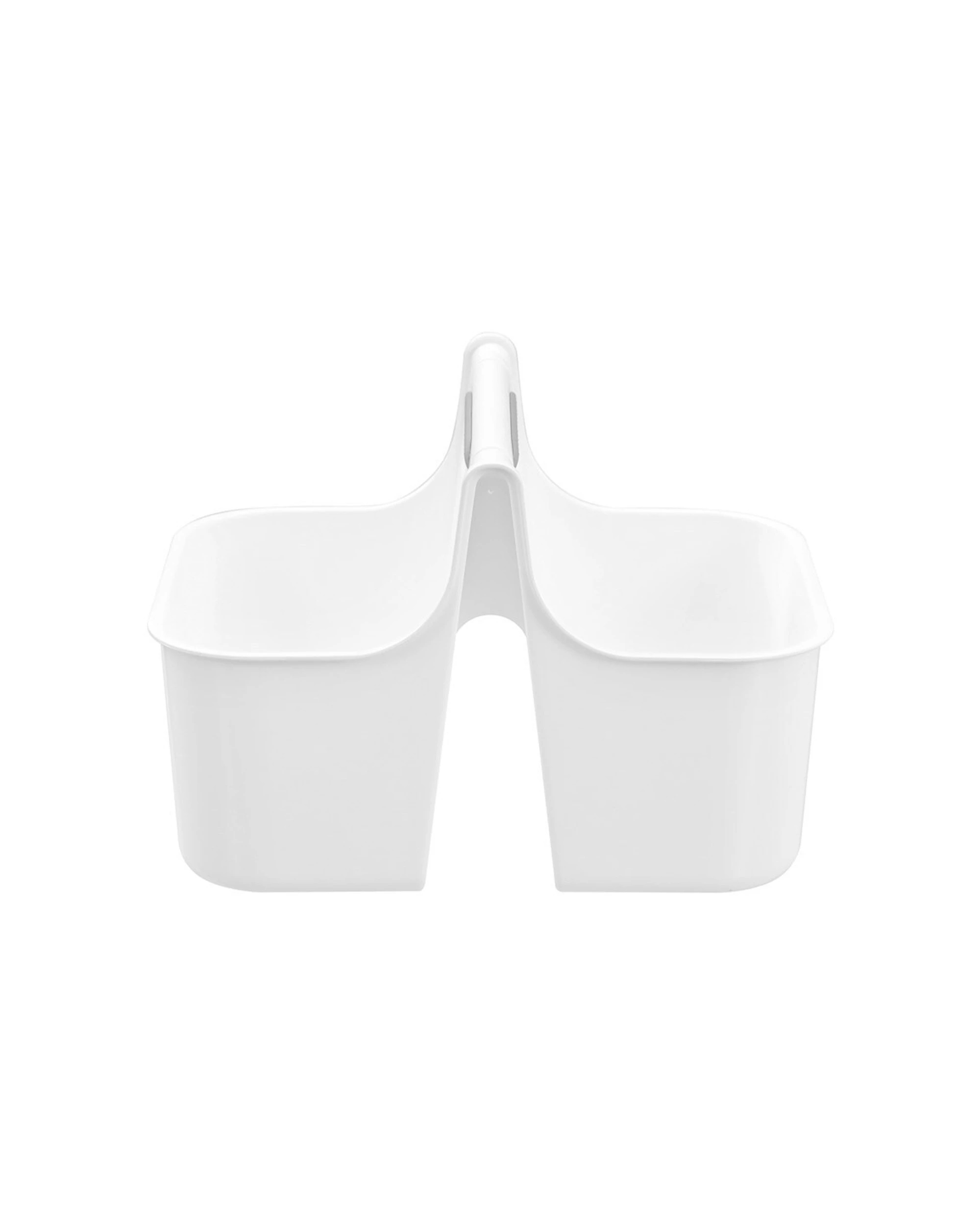 4 Boxsweden 2-Compartment Bathroom Caddy Large Lightweight Secure Grip Handle - White, 4 of 5