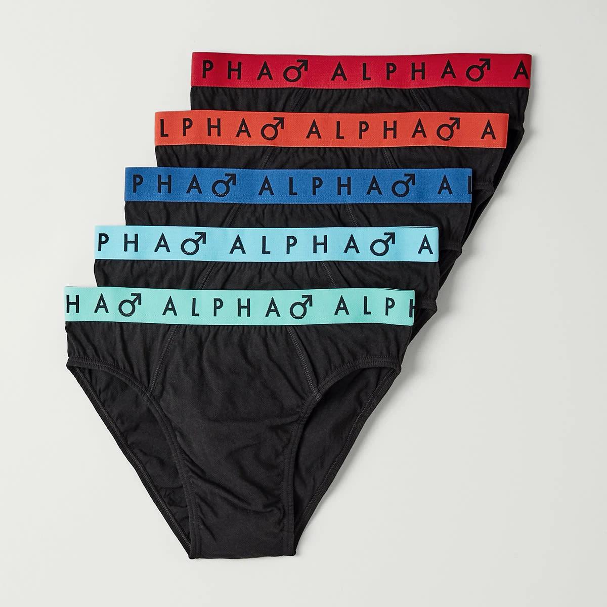 1 5 Pack Attached Elastic Hipster Briefs BLACK BRIGHT, 1 of 10