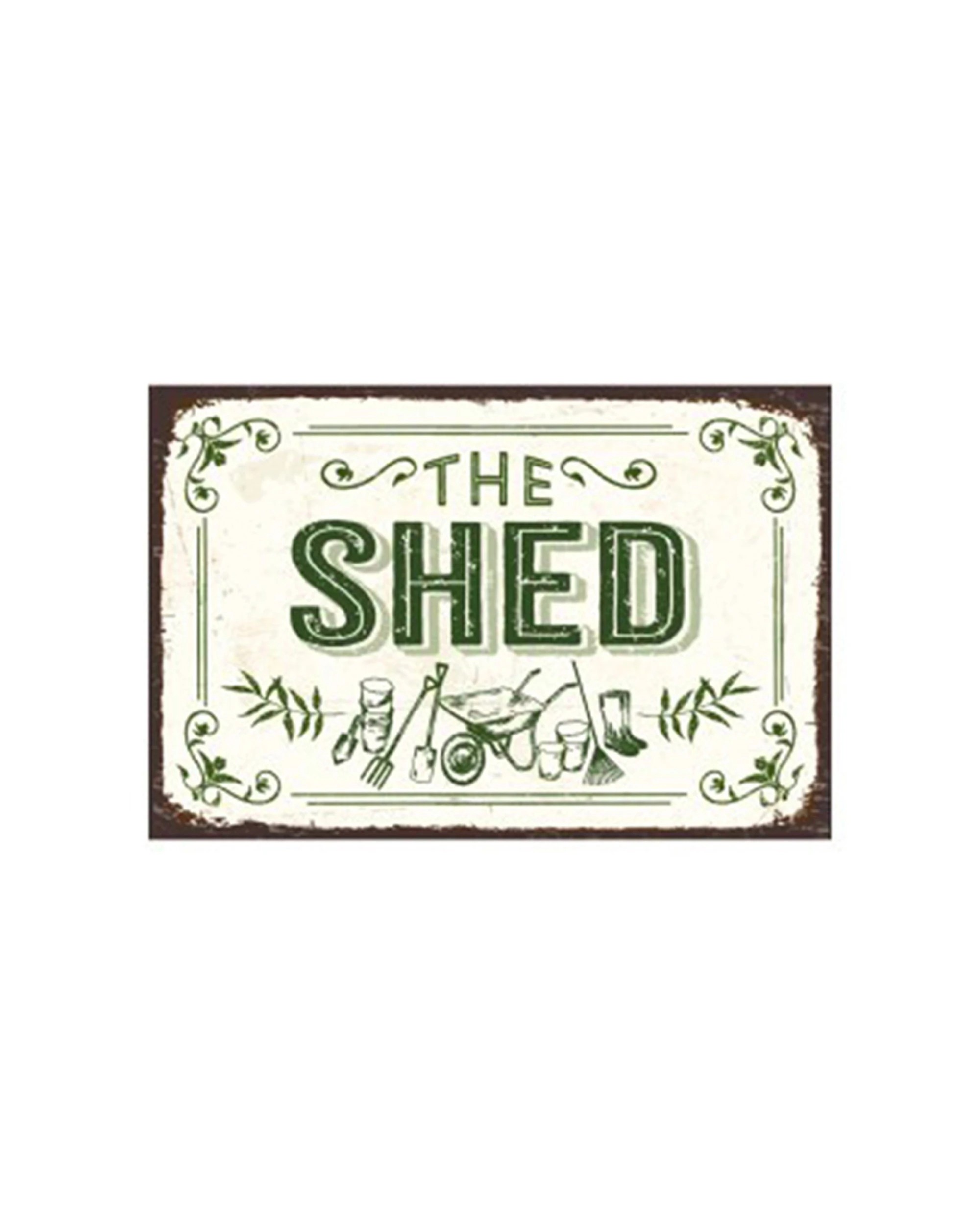 1 Alfresco Embossed The Shed Sign Metal UV Print Hanging Decor 30x20cm - Multi, 1 of 1