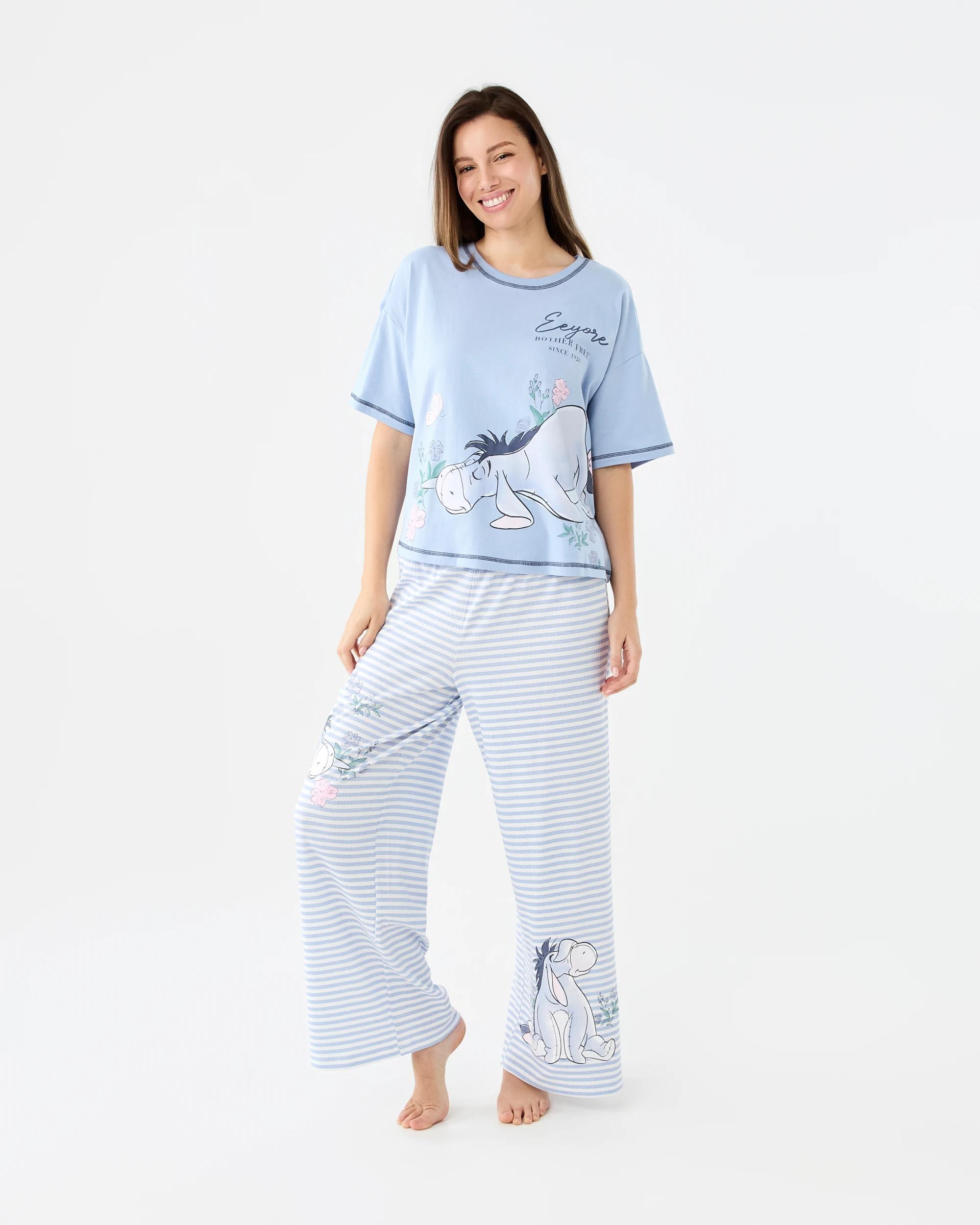 2 Eeyore License Knit T-shirt and Rib Pants Pyjama Set Eeyore Stp, 2 of 7