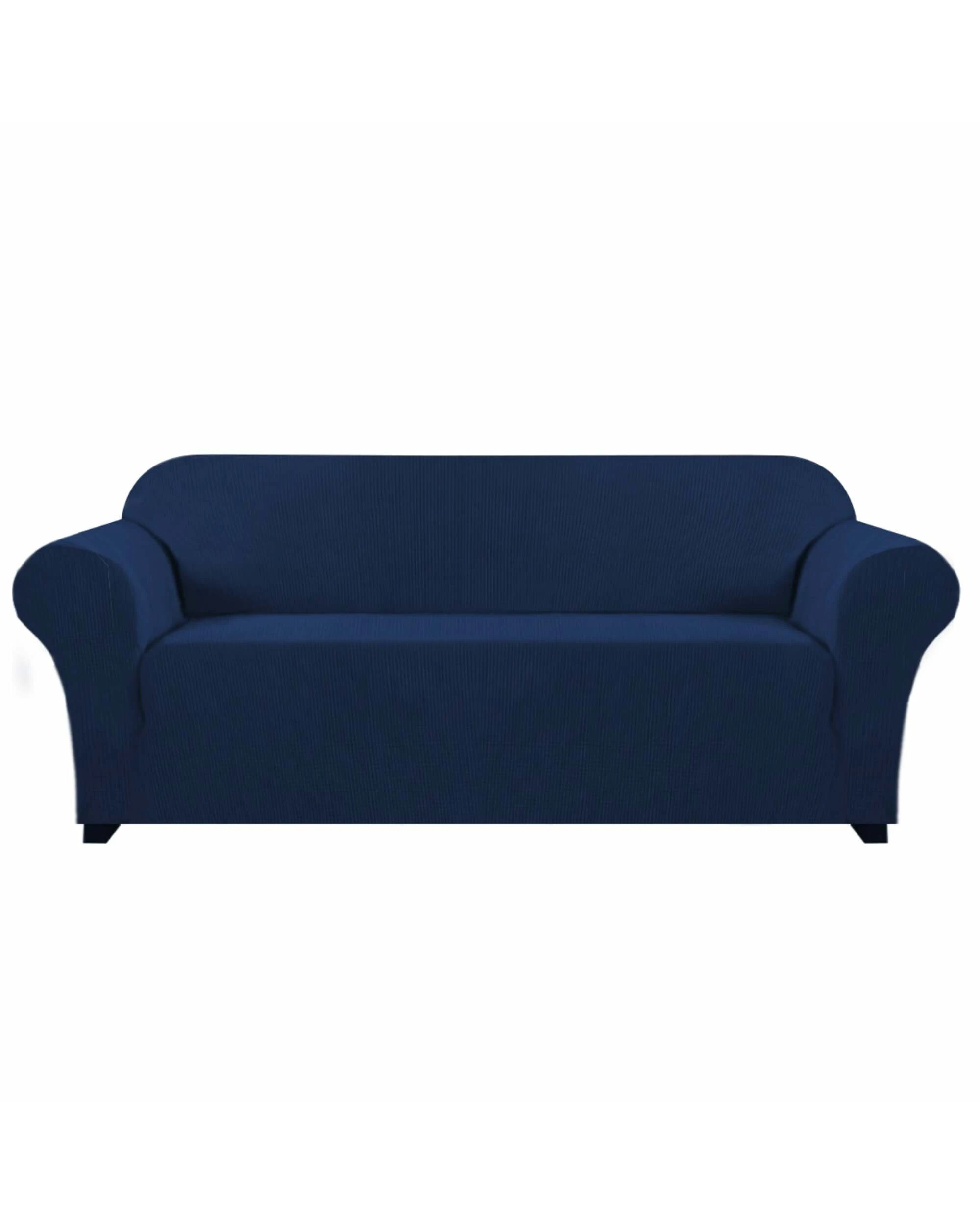 1 Smarcute 3 Seater High Stretch Jacquqard Textured Sofa Cover - Blue, 1 of 5