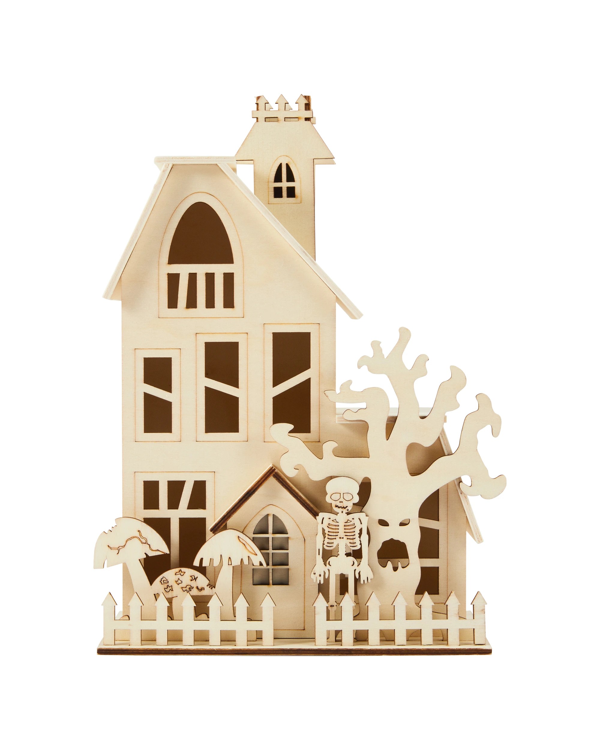 3 Halloween Craft Wood Blank - LED House, 3 of 9