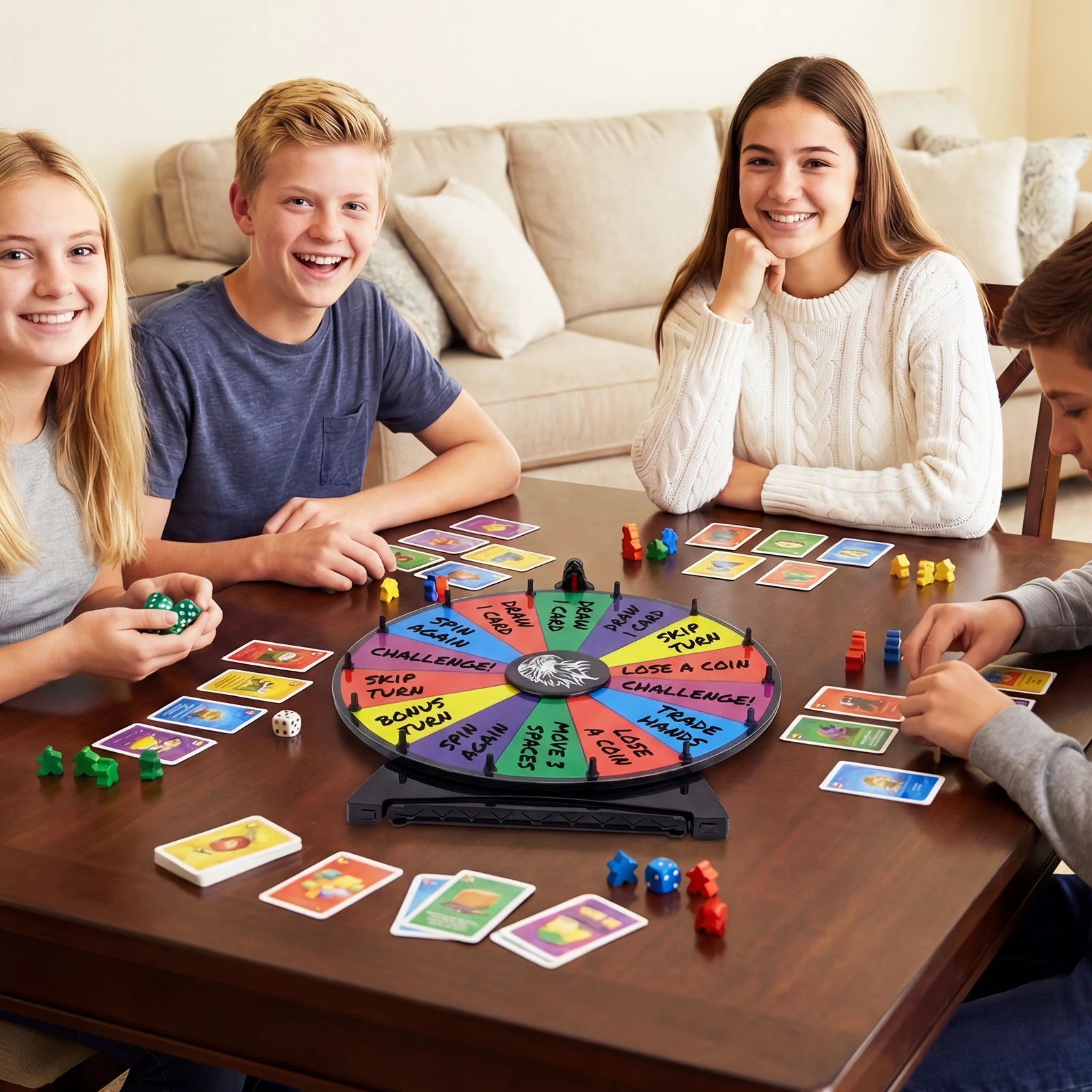 2 Costway 50CM Spinning Prize Wheel 14 Slot Tabletop Spin Fortune Game w/Marker Eraser Pointer, 2 of 3