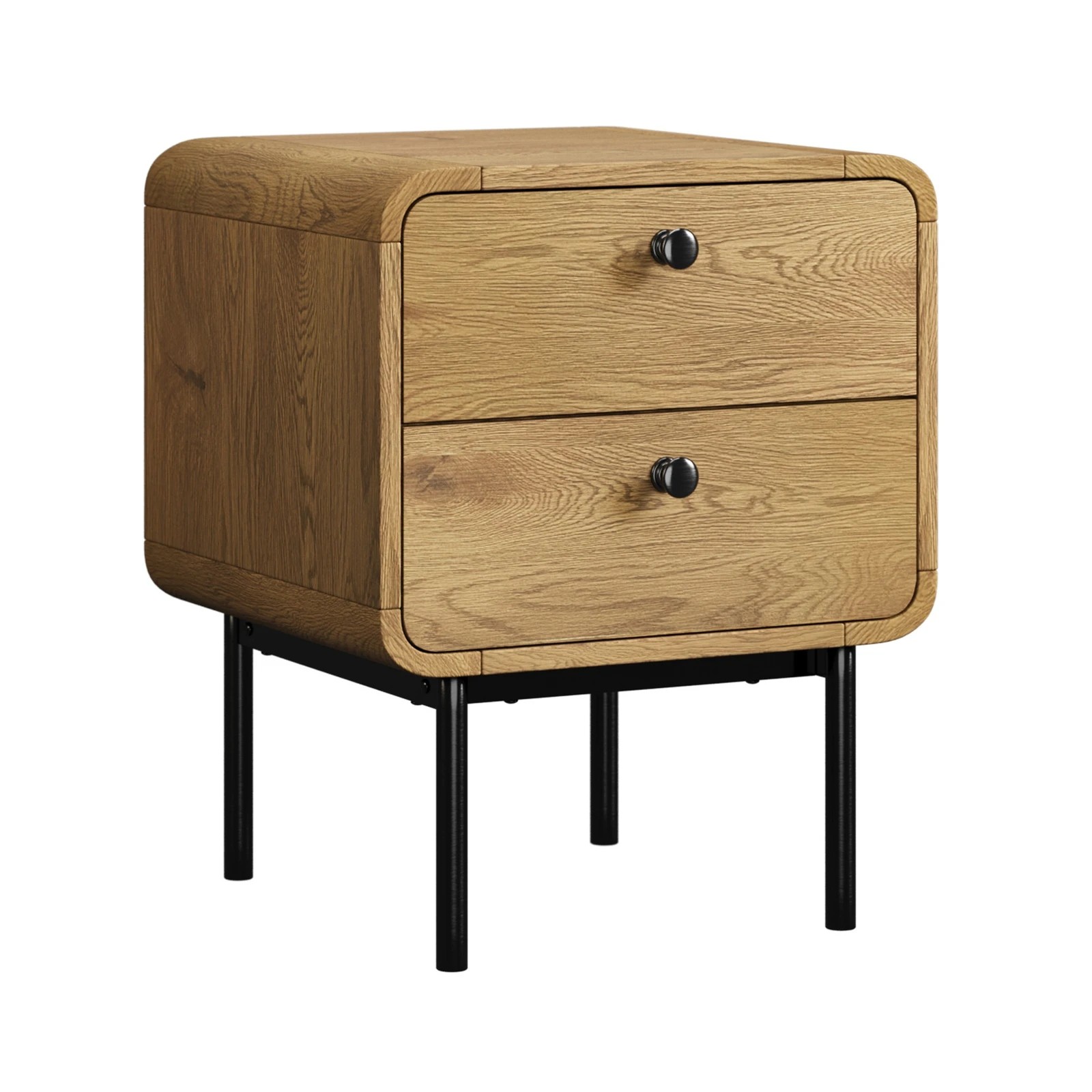 4 Oikiture 2x Bedside Table 2 Drawers Side Table Bedroom Nightstand - Natural, 4 of 7