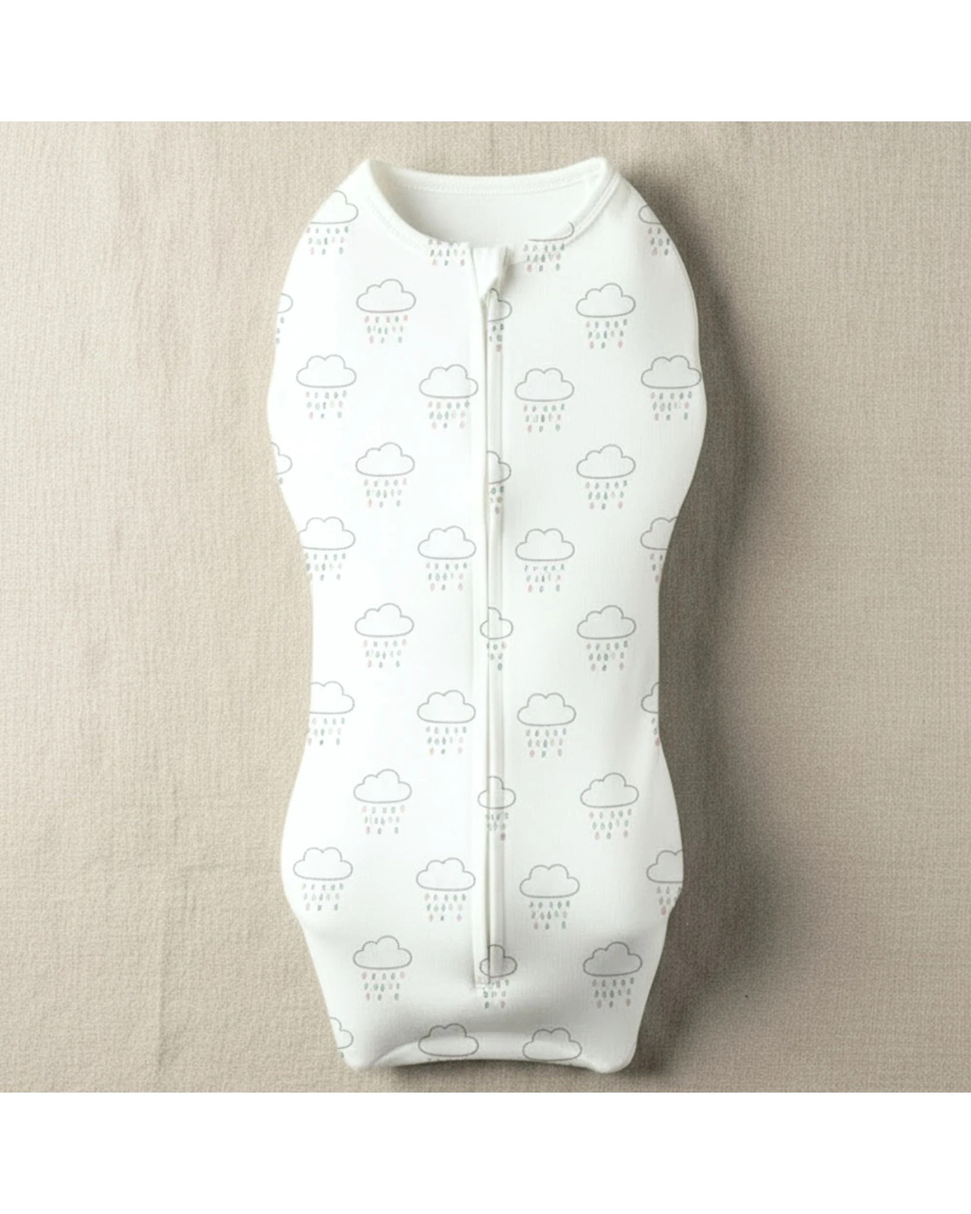 2 Baby Studio Swaddle Pouch Infant Baby Organic Cotton 1.0 Tog Clouds, 2 of 4