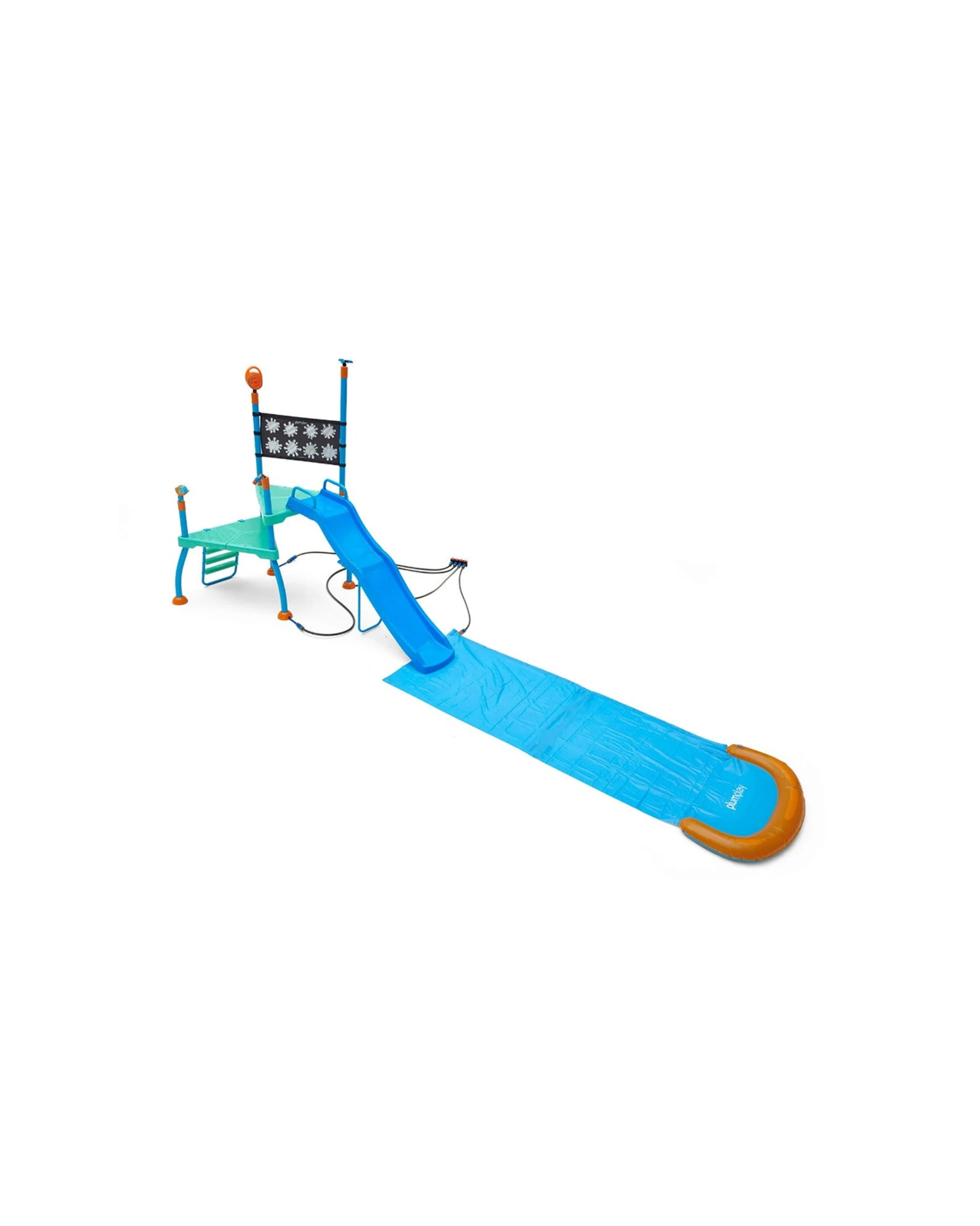 1 Plum Play Au Water Park Shower Tower With Slide And Sprinklers For Kids - Blue, 1 of 9