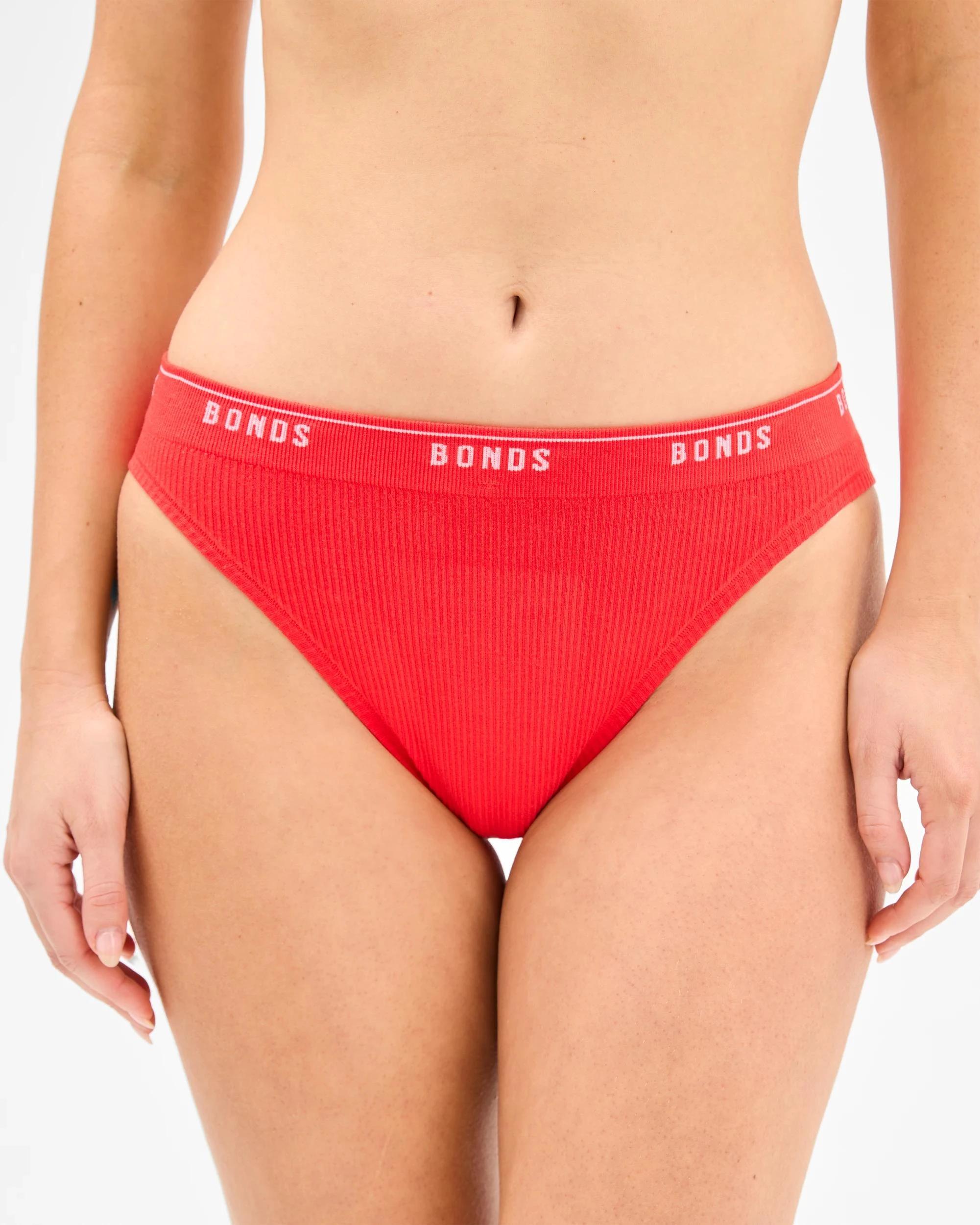 1 Womens Originals Bamboo Seamless Rib Hi Bikini Briefs - Bonds RED ROXY, 1 of 3