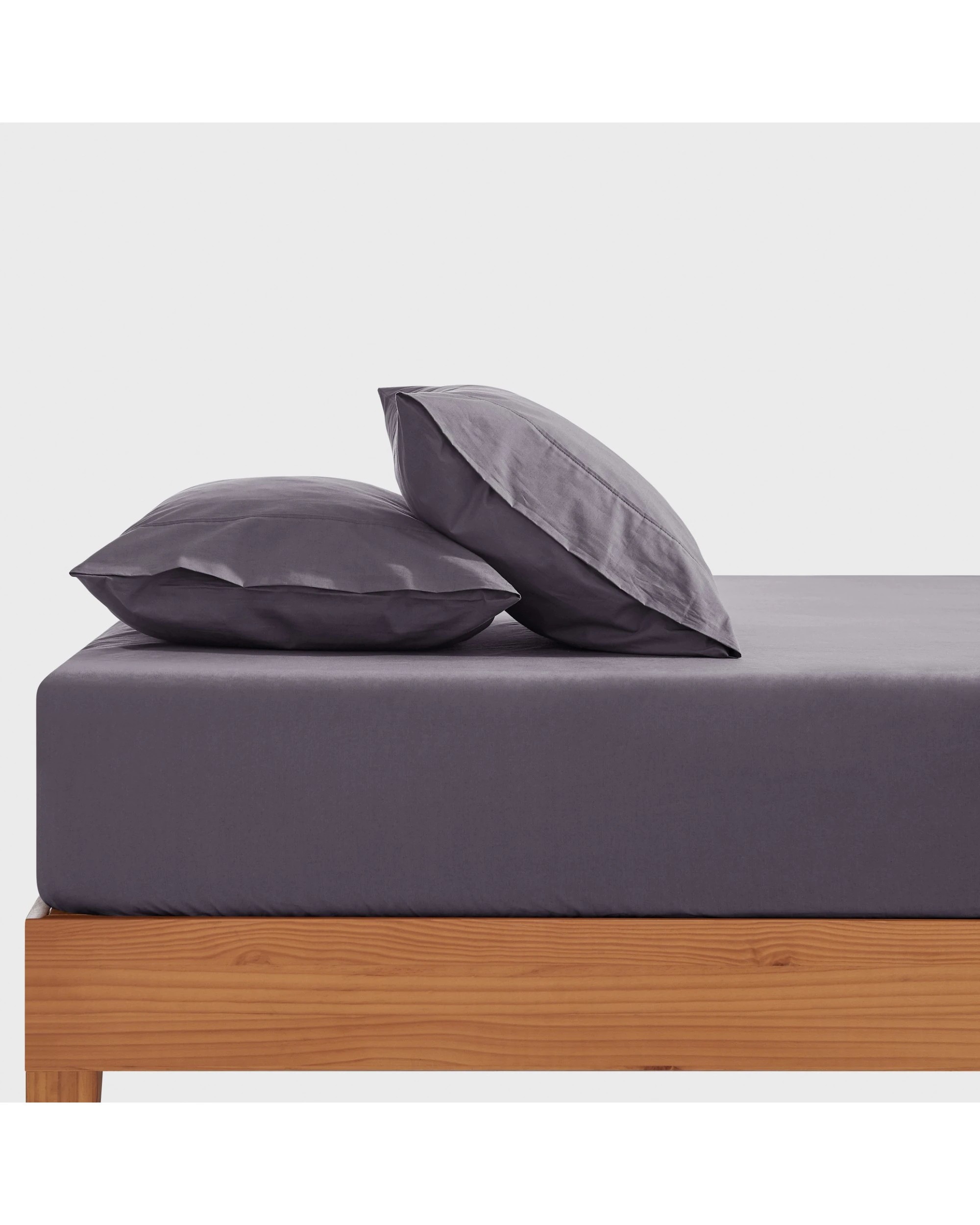 1 Dreamaker 300TC Cotton Percale Combo Fitted Sheet Set - Queen Bed - Charcoal, 1 of 8