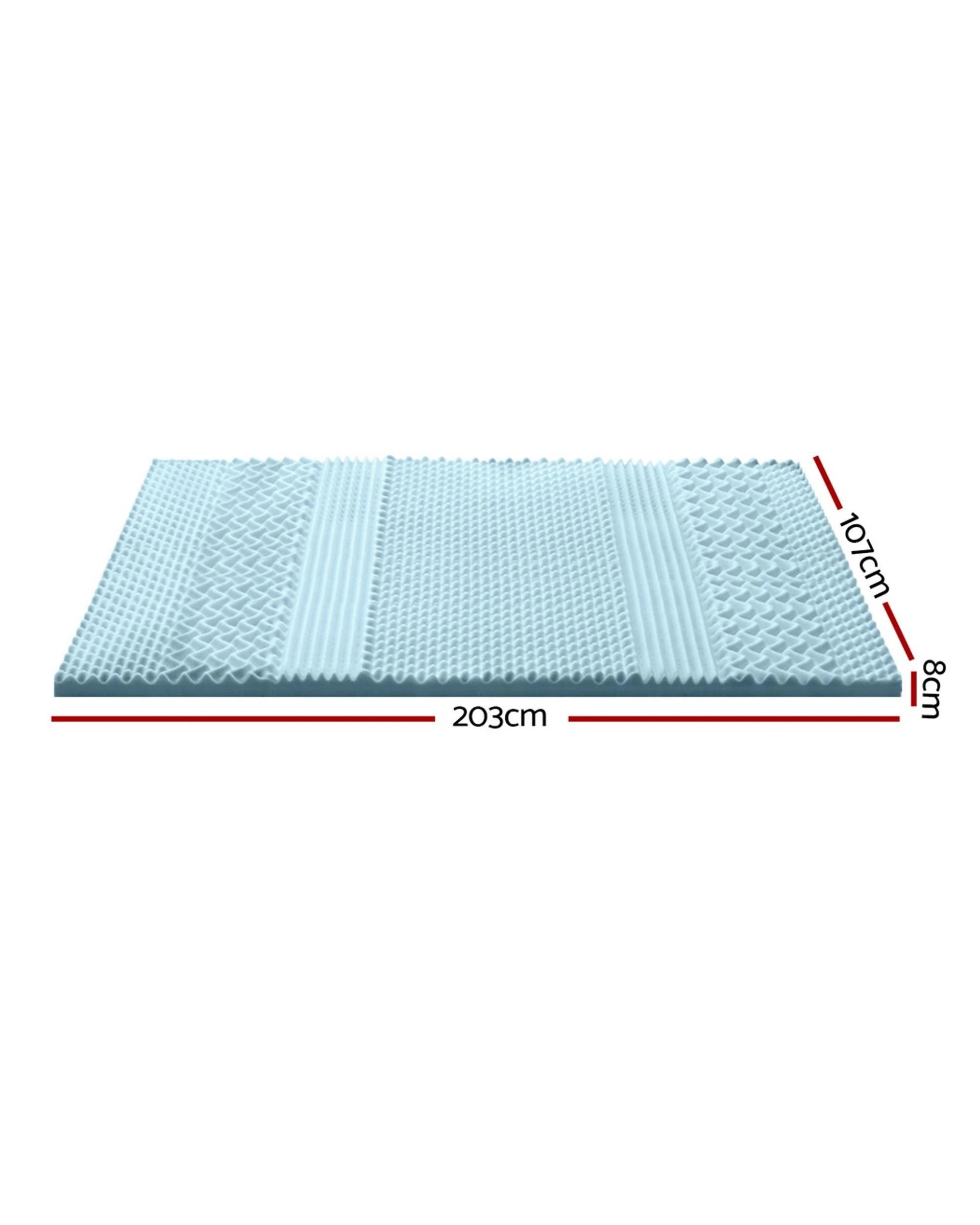 2 Giselle Memory Foam Mattress Topper 7-zone 8cm King Single
 - Blue, 2 of 3