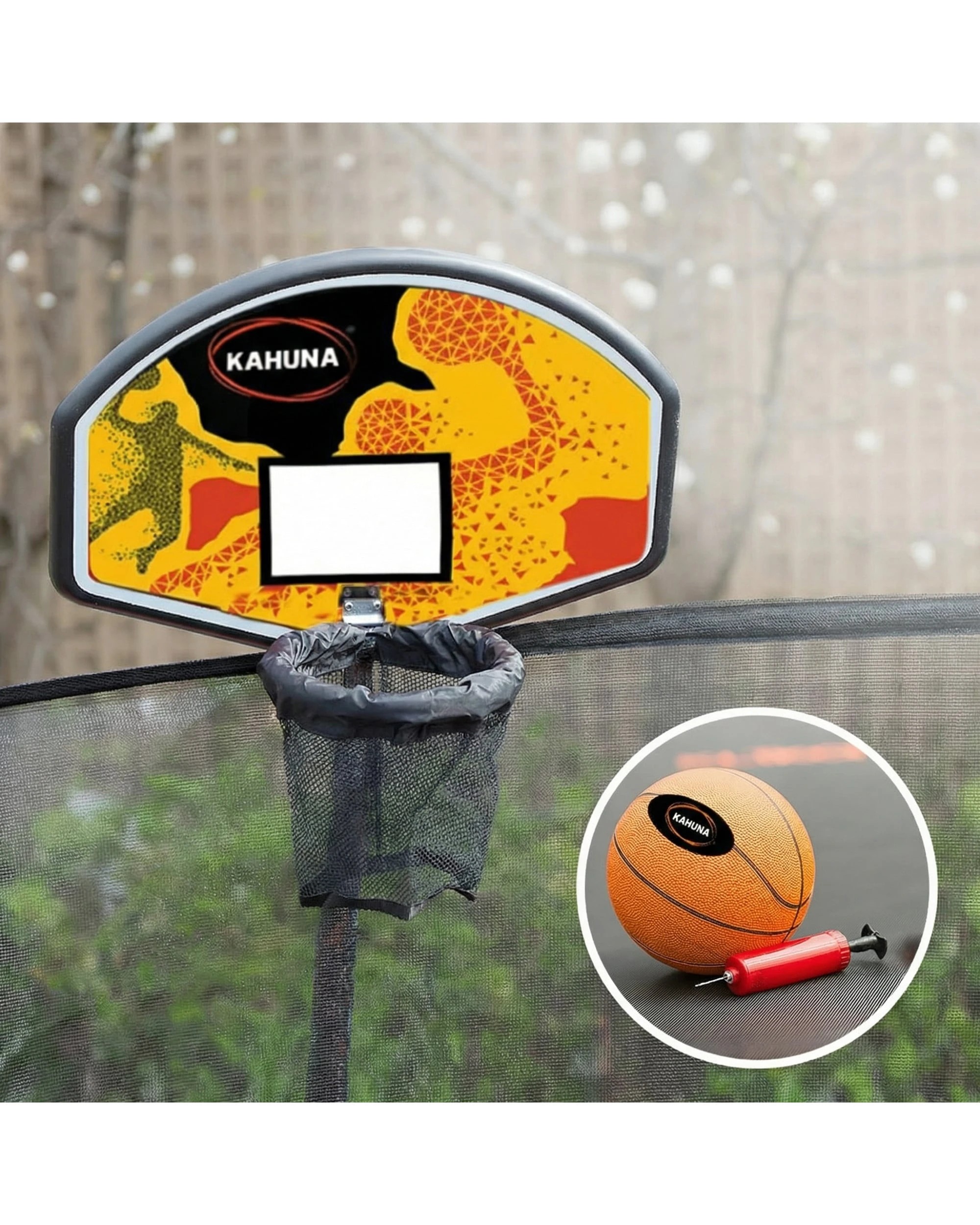 8 Kahuna 16ft Trampoline with Basketball Set and Roof in Green, 8 of 10
