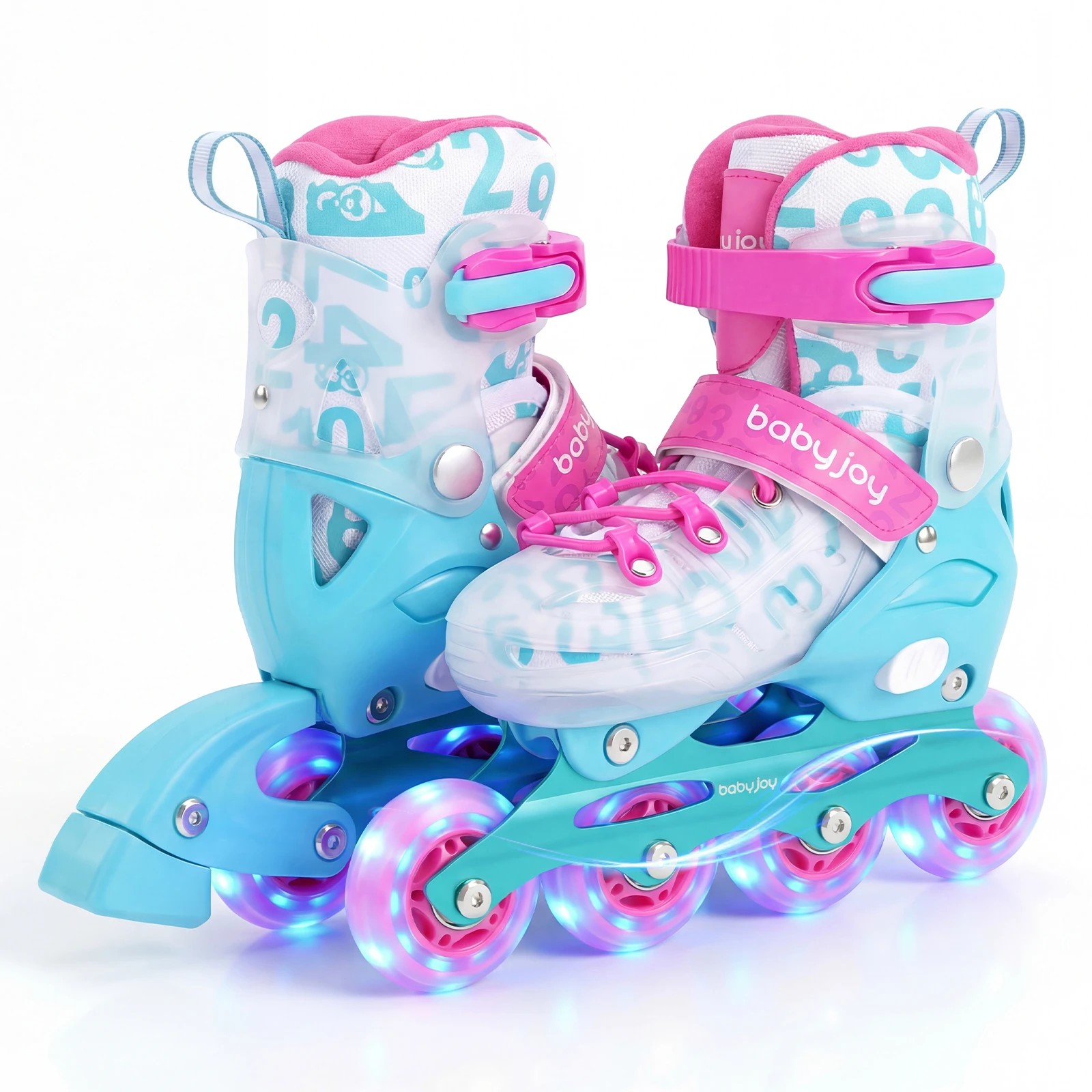 1 Costway 4-Size Adjustable Roller Skates Inline Skating Shoes Roller Beginner Age 5-7, 1 of 1