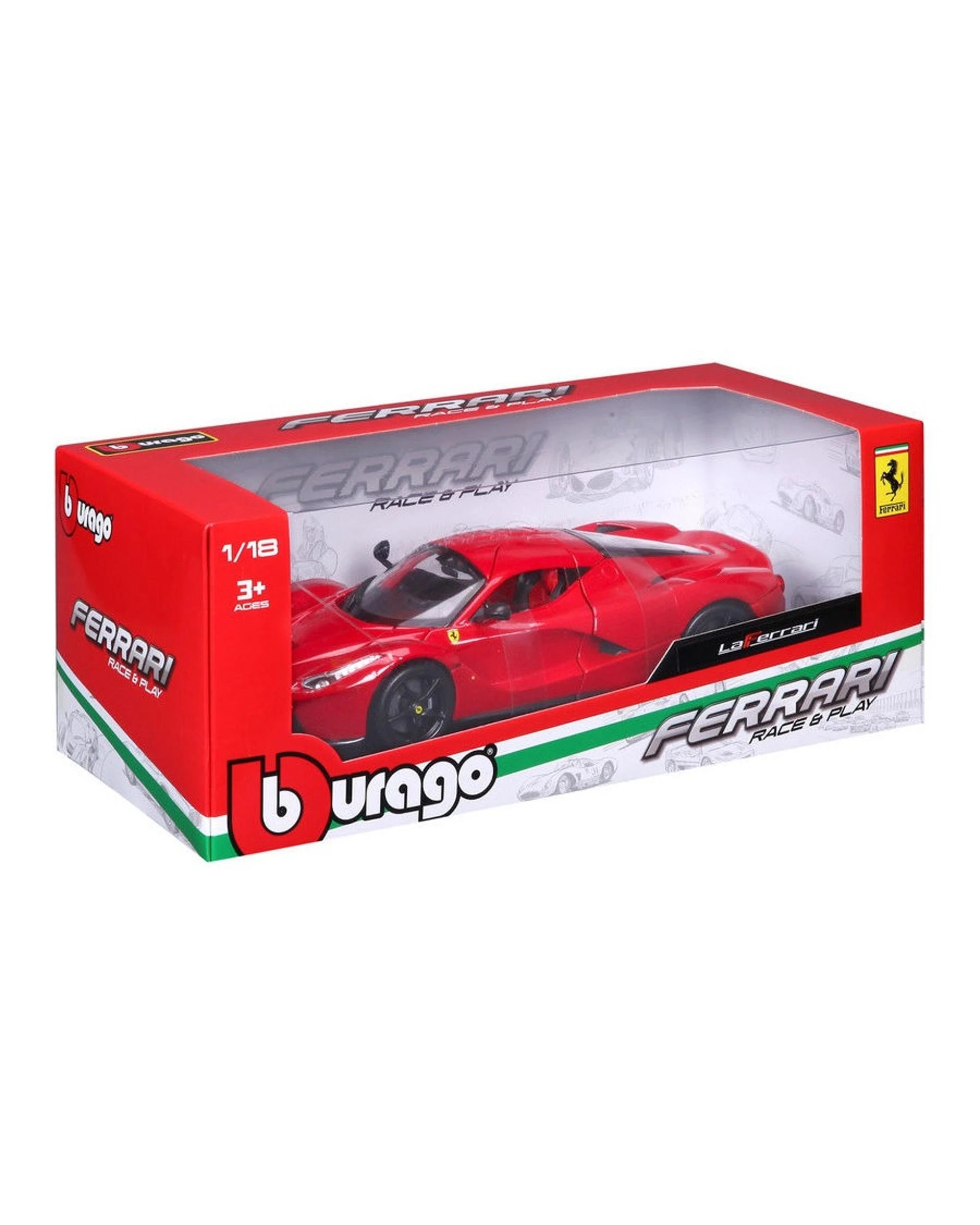 3 Bburago Race and Play 2013 Ferrari LaFerrari Red 1:18 Scale Diecast Vehicle, 3 of 10
