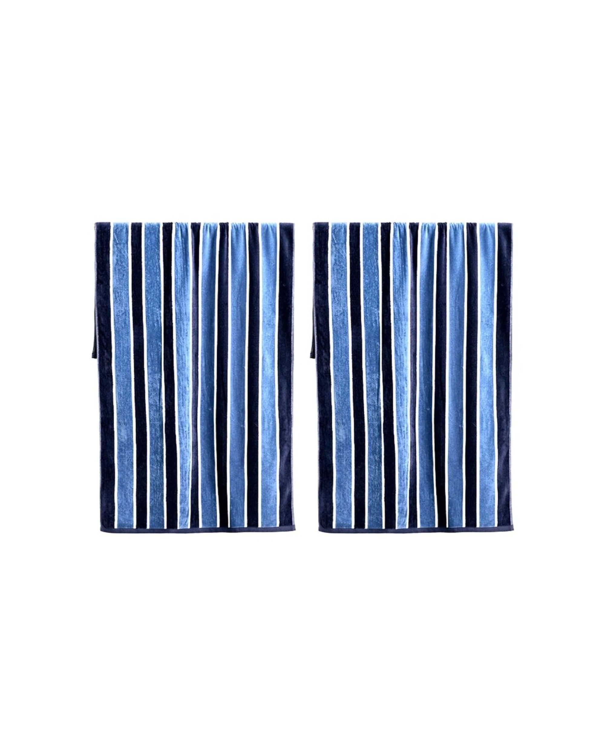 1 Canningvale Sorrentina Velour Beach Towel 2PK - Blue, 1 of 4