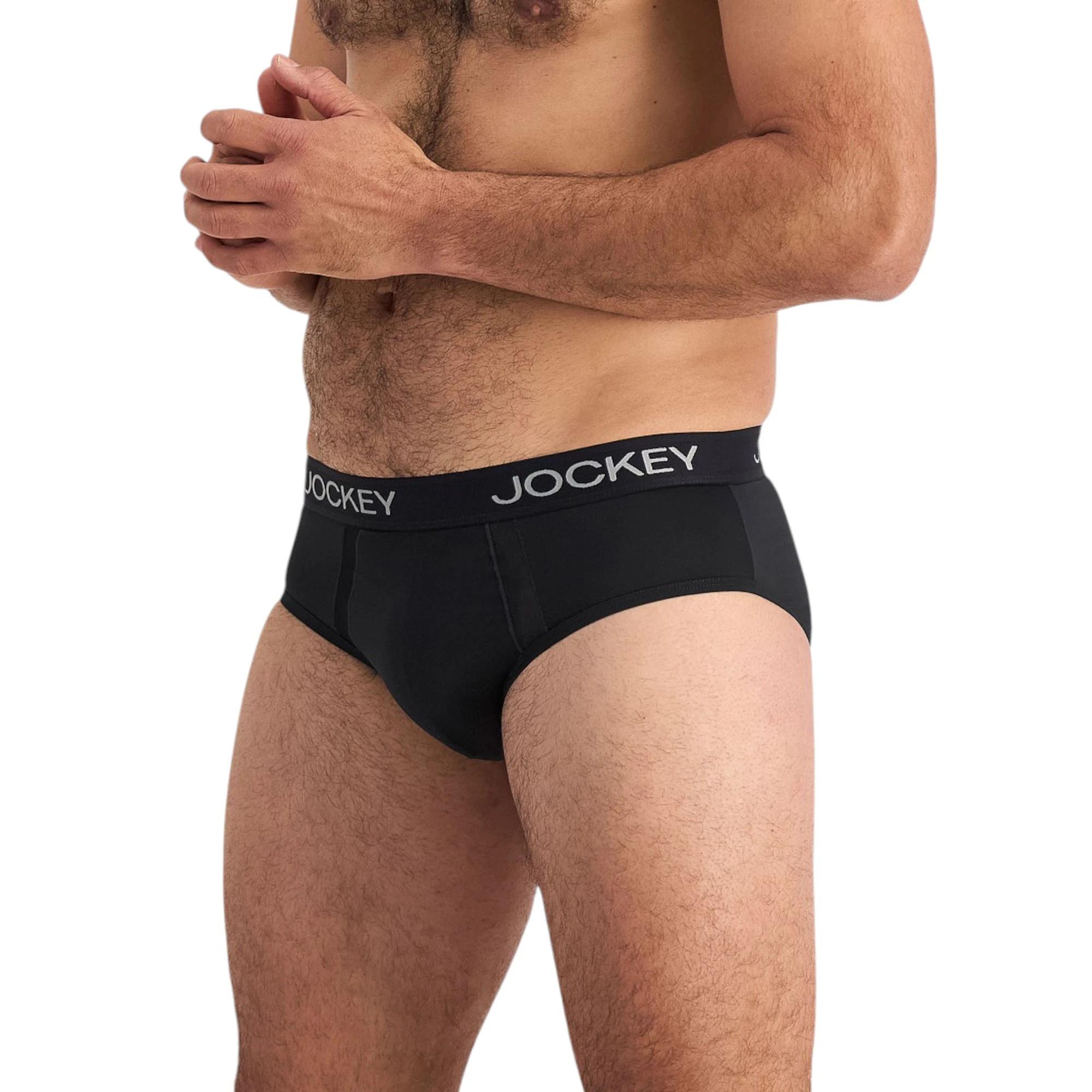 3 Jockey 2 Pack Mens Chafe Proof Pouch Brief Underwear BLACK/GREY, 3 of 7