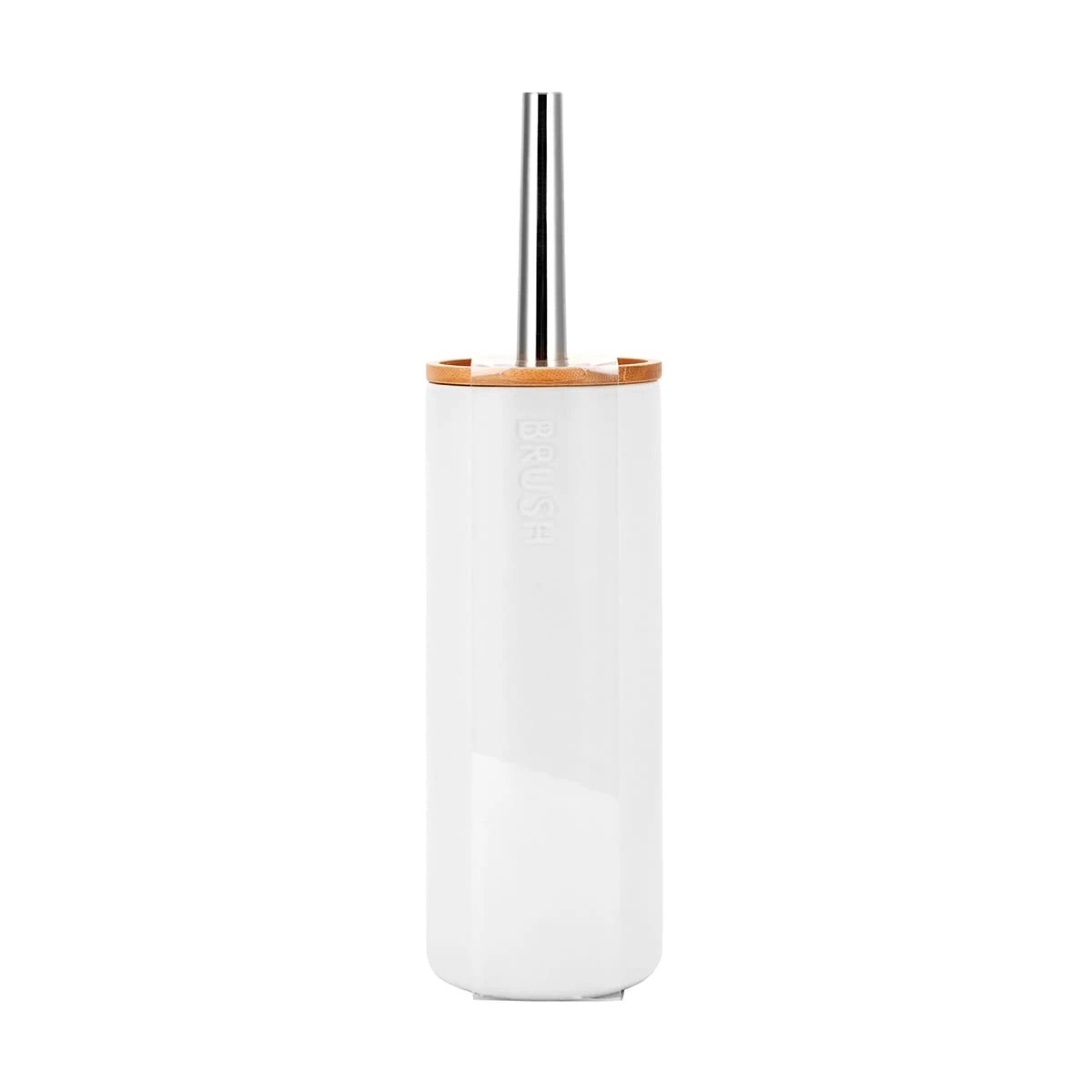 3 Bamboo and White Toilet Brush Set, 3 of 3
