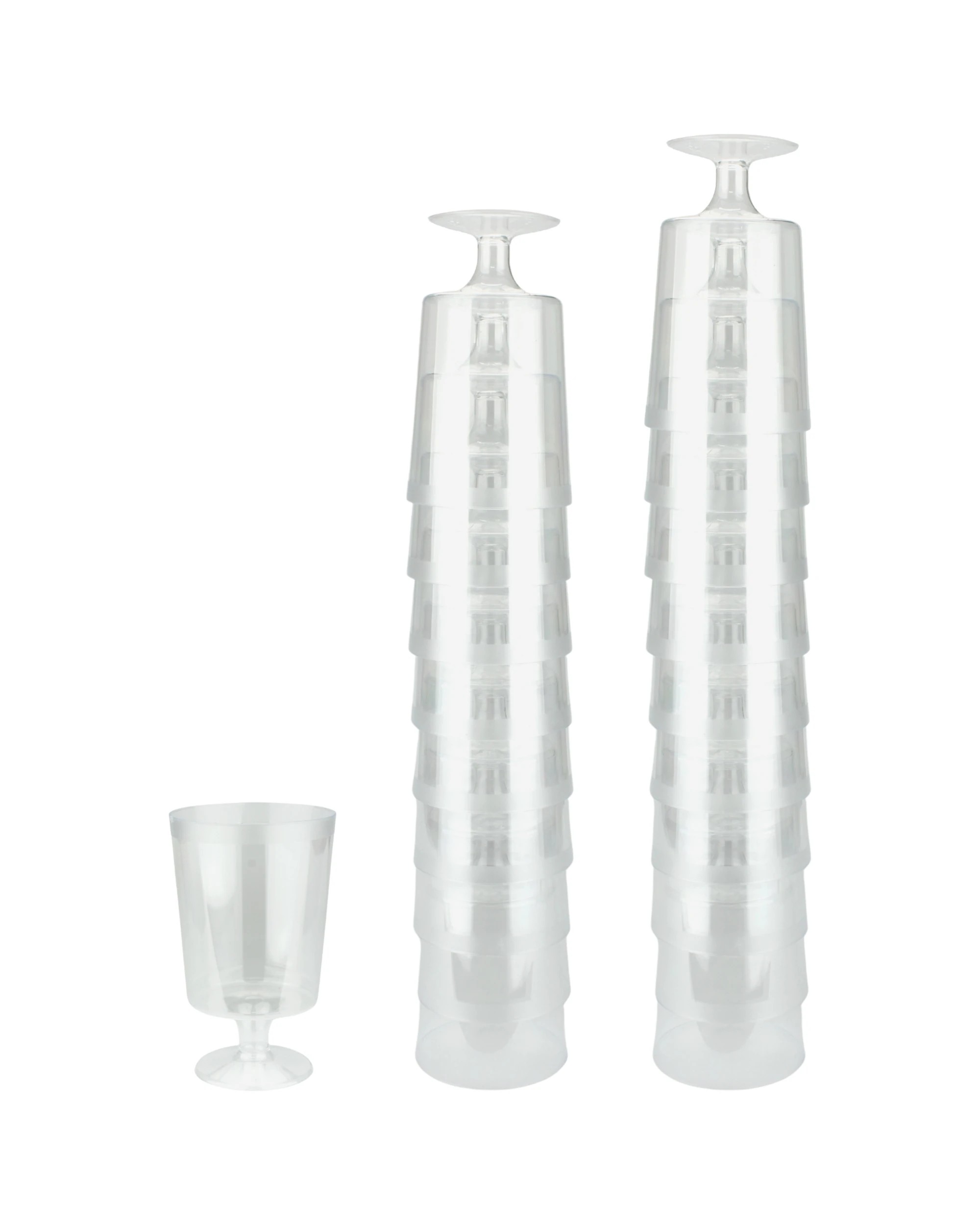 1 Partyware Clear Plastic Reusable Mini Wine Glasses 180ml Pack of 20, 1 of 2