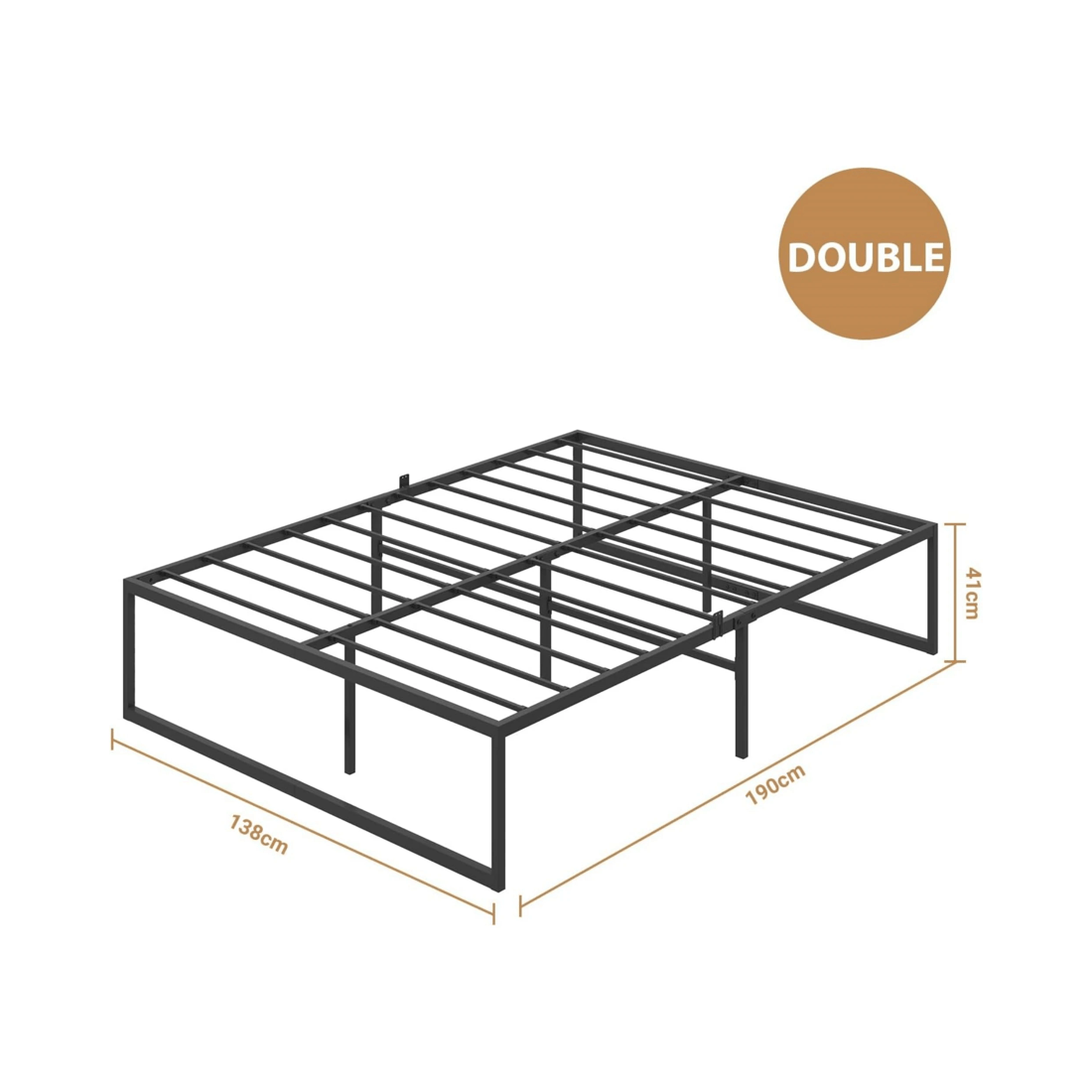 3 Advwin Double Metal Bed Frame Black, 3 of 8