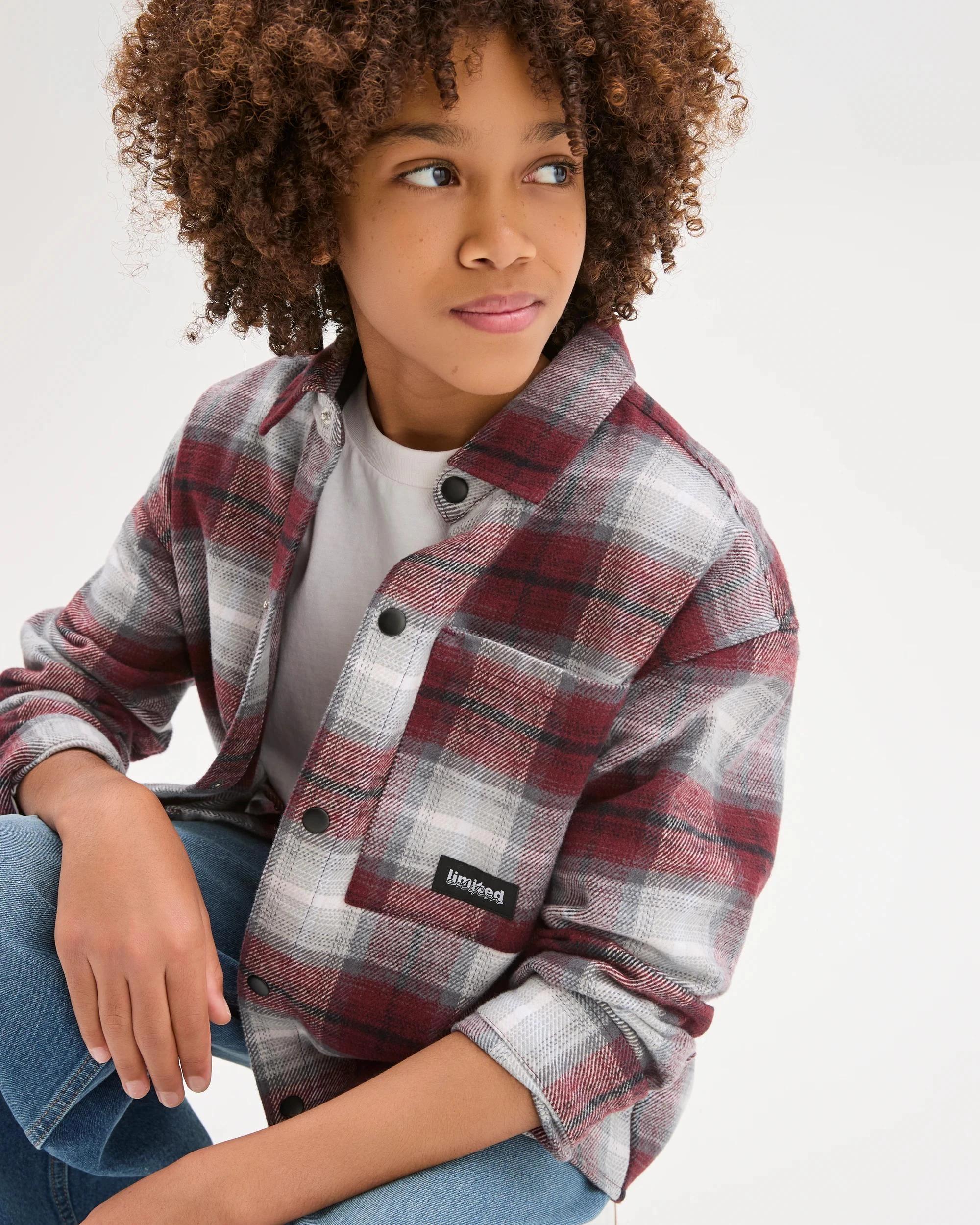 2 Target Kids Australian Cotton Heavy Flannelette Hooded Shirt RED CHECK, 2 of 5