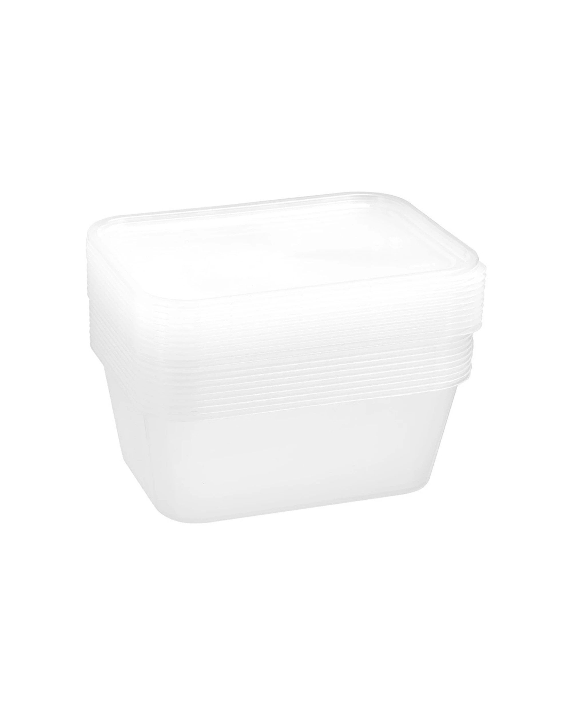 3 10pk Lemon & Lime Reusable 1.5l Rectangle Food Container/meal Storage W/ Lid Clr
 - Clear, 3 of 6