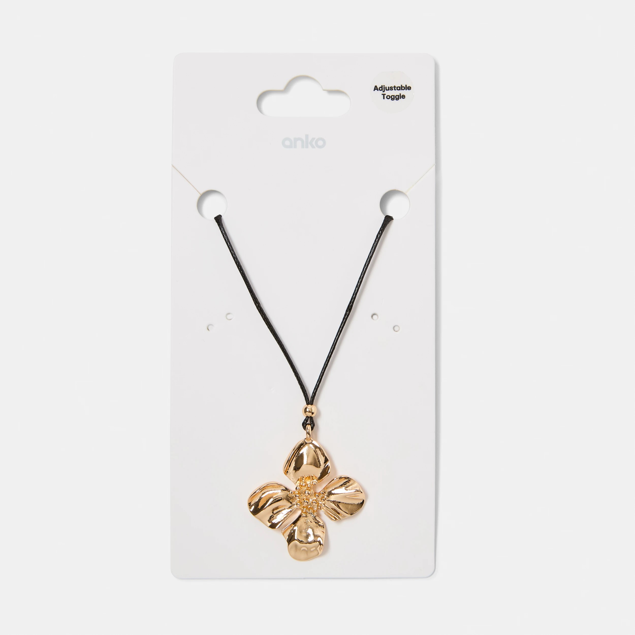 5 Cord Flower Necklace - Gold Tone, 5 of 5