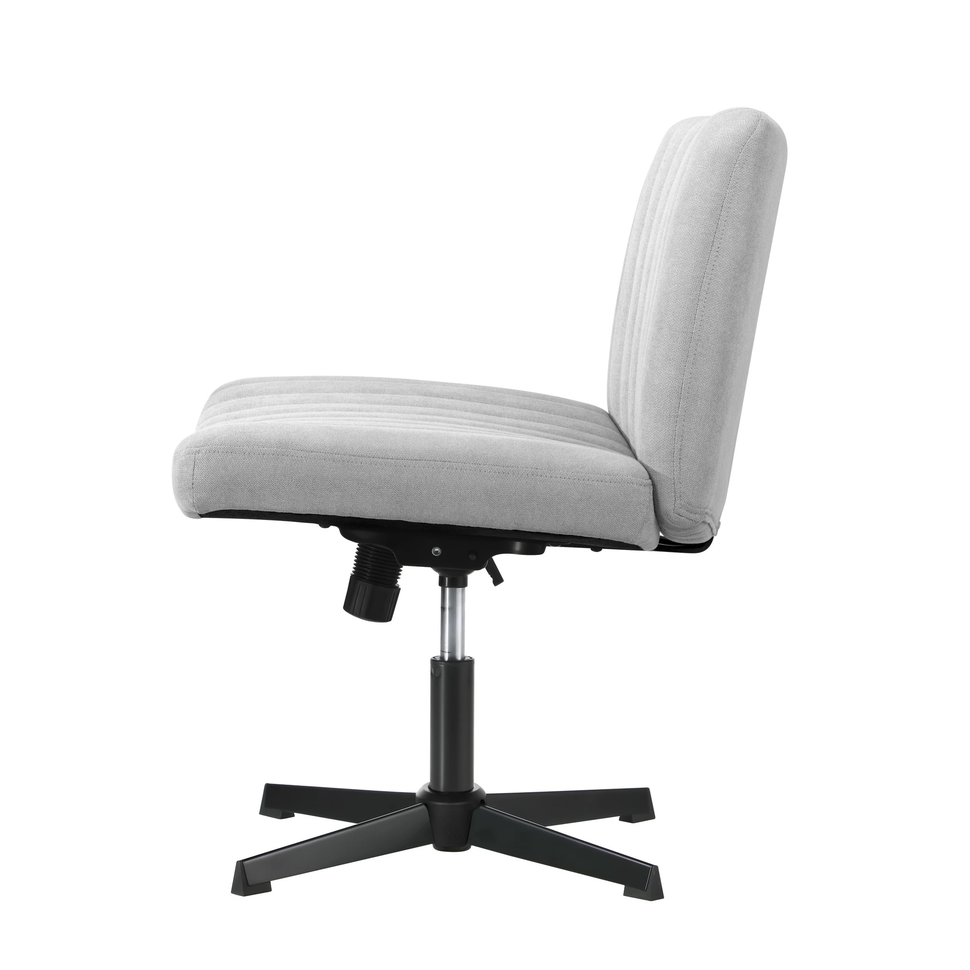 5 Oikiture Mid Back Armless Office Desk Chair Height Adjustable Wide Seat - Grey, 5 of 6