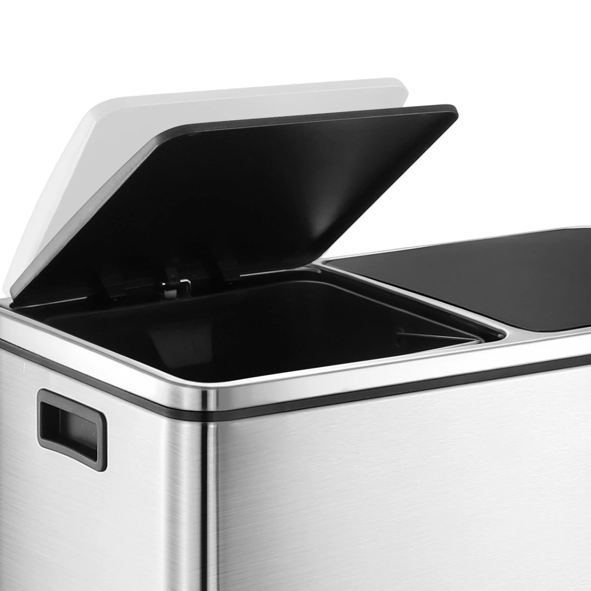 5 Maxkon 60L Rubbish Bin Dual Compartment Dustbin Pedal Recycling Trashcan Kitchen Waste Garbage Stainless Steel, 5 of 8