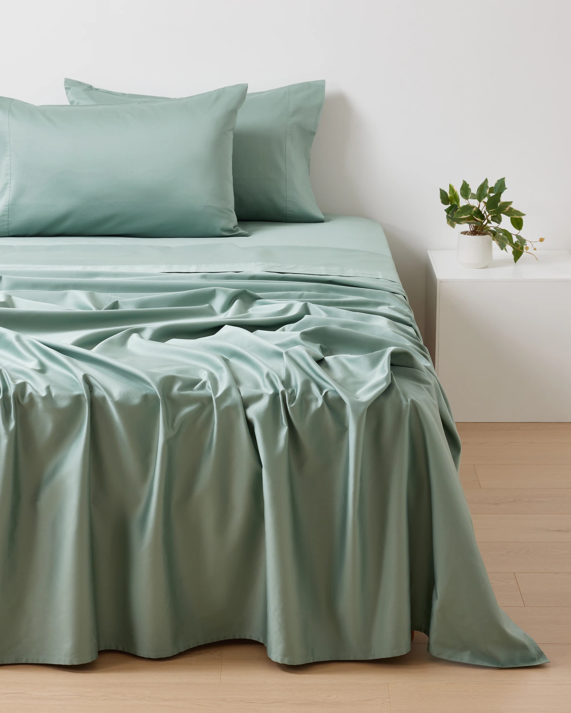 2 500 Thread Count Cotton Sheet Set - King Bed, Sage, 2 of 9