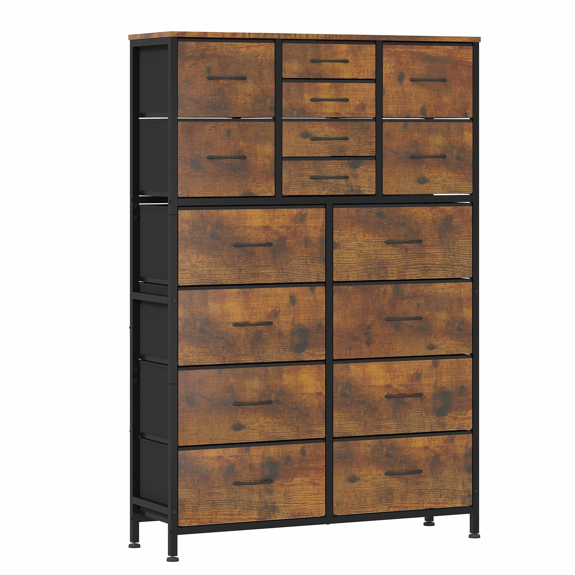 1 Advwin Tall Dresser with 16 Fabric Drawers Chest of Drawers for Closet - Brown, 1 of 8